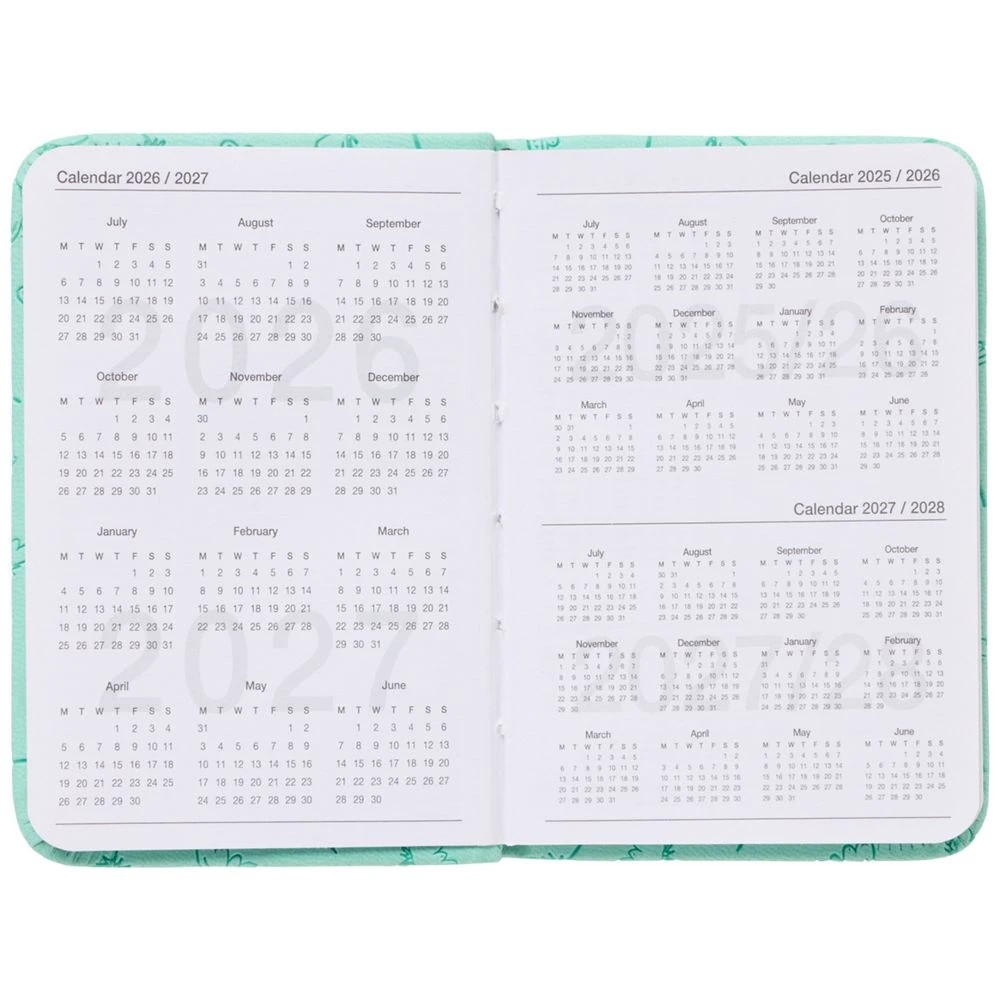 3 J.Burrows A7 Week-To-View Embossed Diary FY26/27 Sage, 3 of 6
