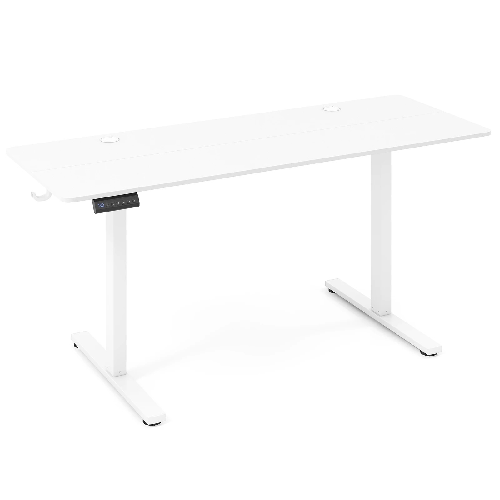 1 Costway 1.6M Adjustable Electric Standing Desk Sit Stand Desk w/Control Panel - White, 1 of 3