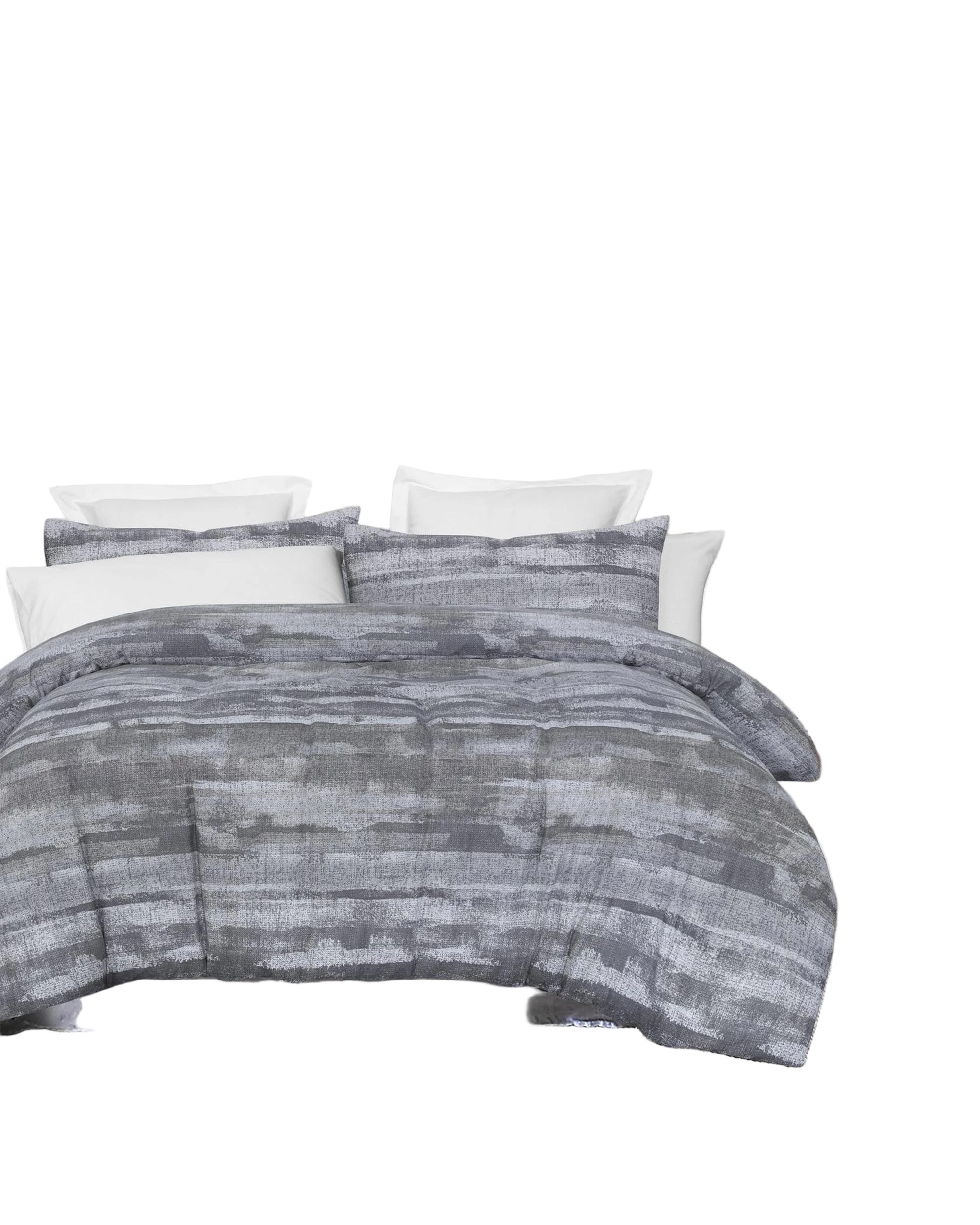 1 Amsons Eden 100% Cotton Quilt Cover Set with Extra Pillowcases - Grey &amp; Brown - Grey, 1 of 3