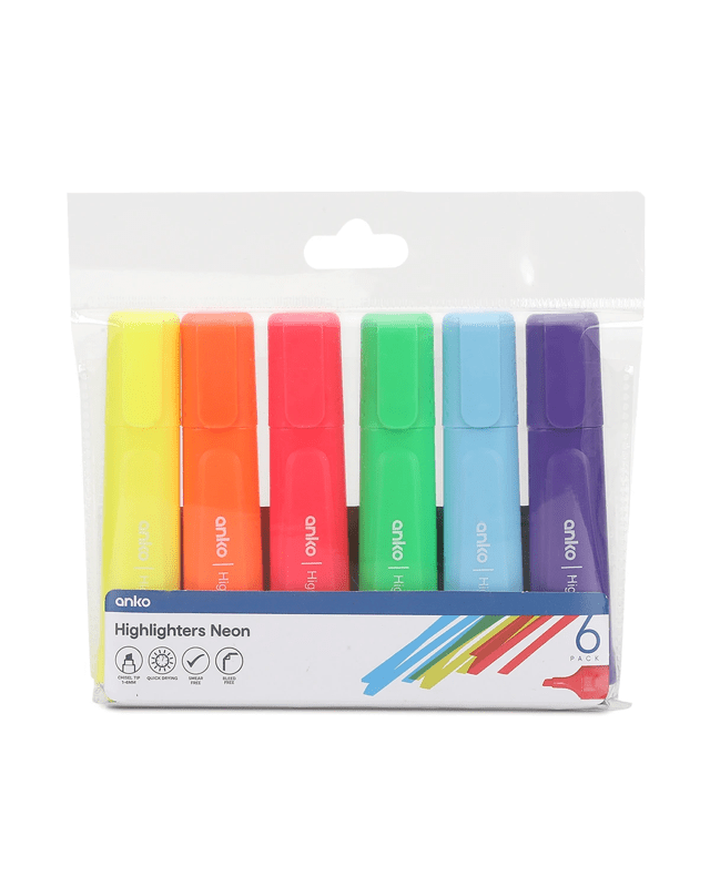 6 Pack Highlighters - 