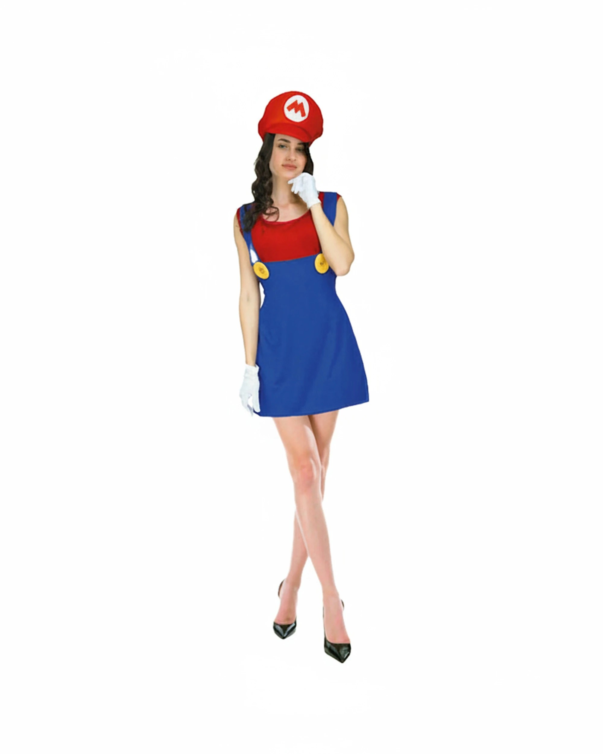 1 JD Party Adult Costume Plumber Girl Outfit One Size Fit Most Adults - Red, 1 of 1