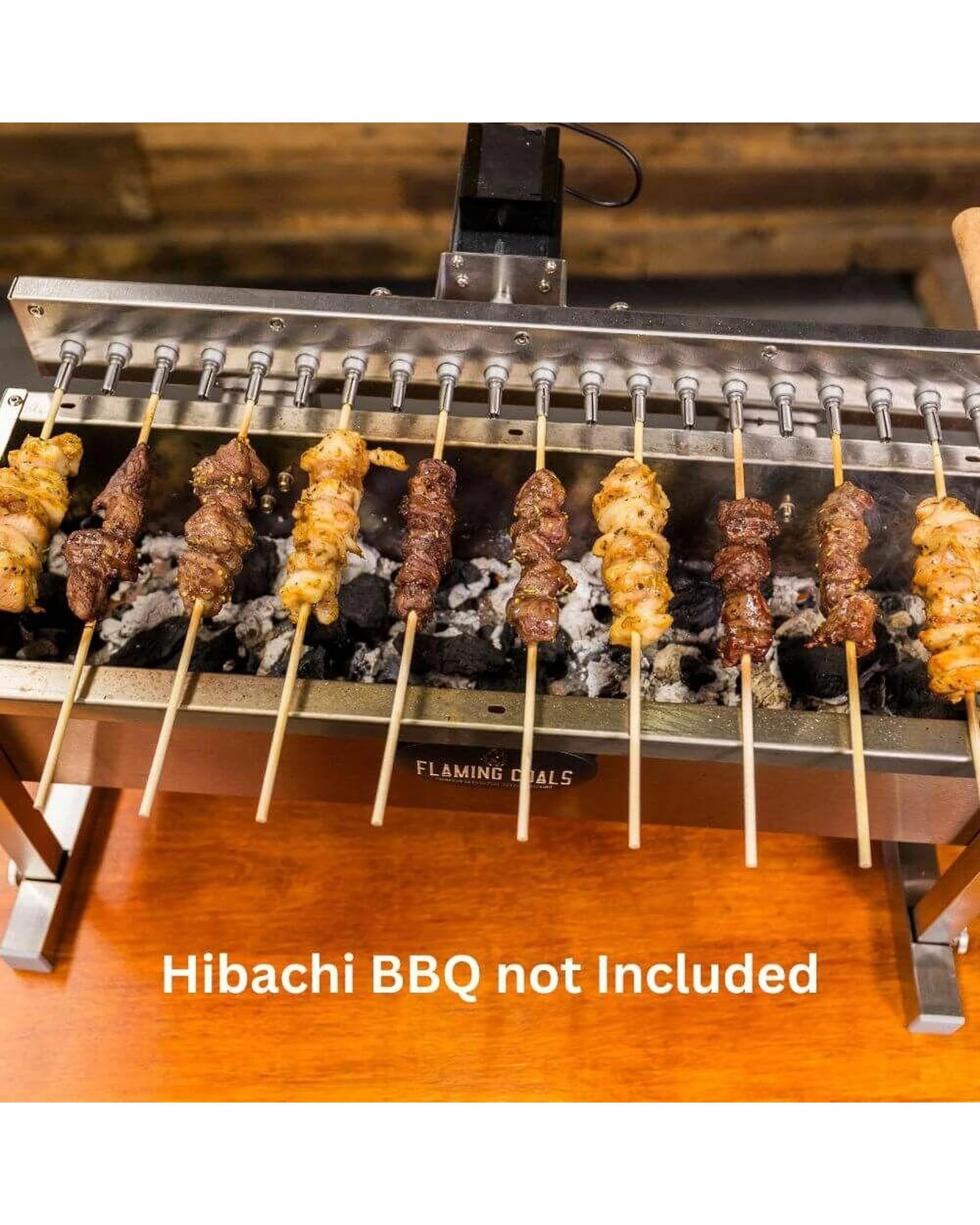 10 Flaming Coals Wooden Bamboo Skewers - 100 pack, 10 of 10