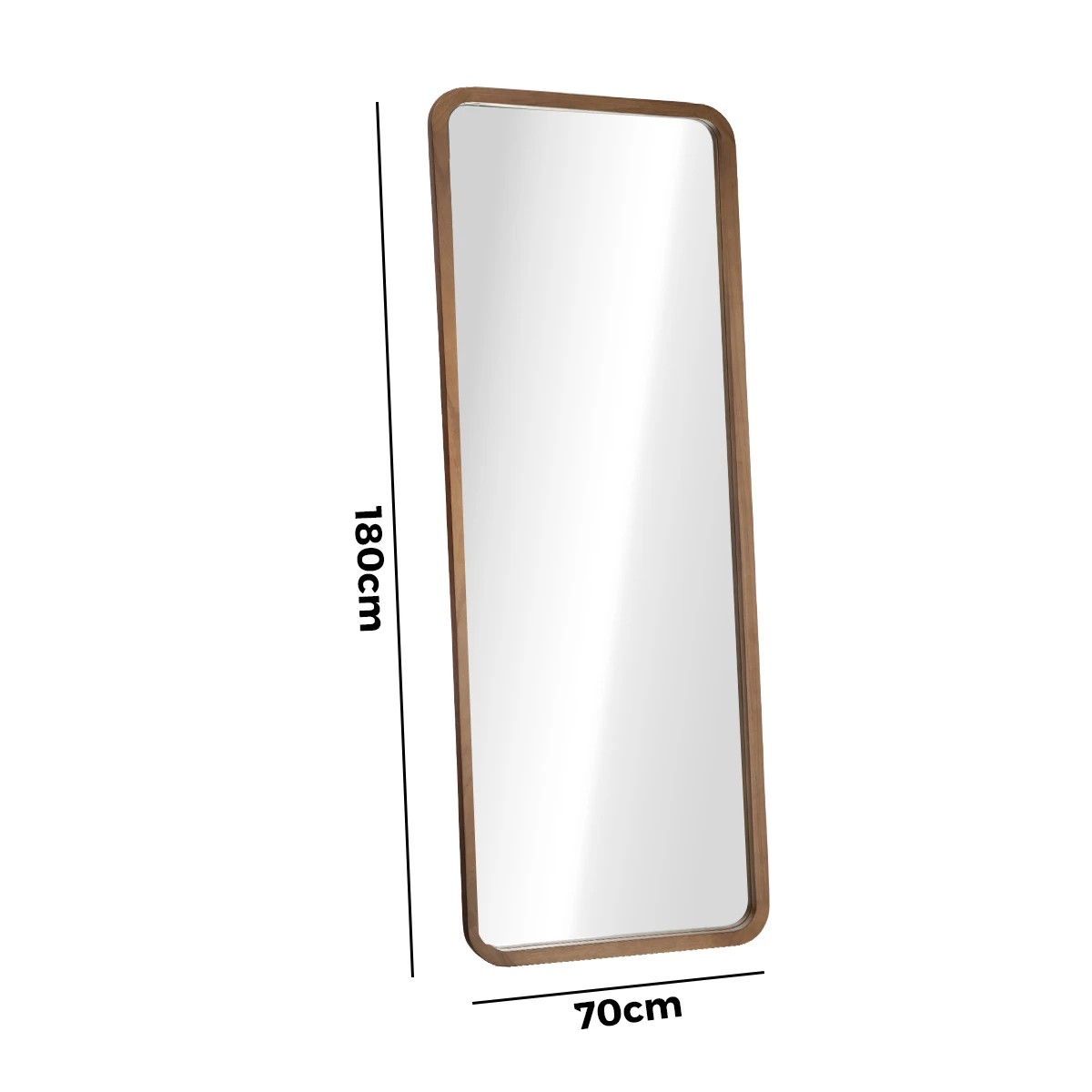 2 Oikiture Full Length Mirror 180x70cm Rectangle Dressing Floor Mirrors - Brown, 2 of 9