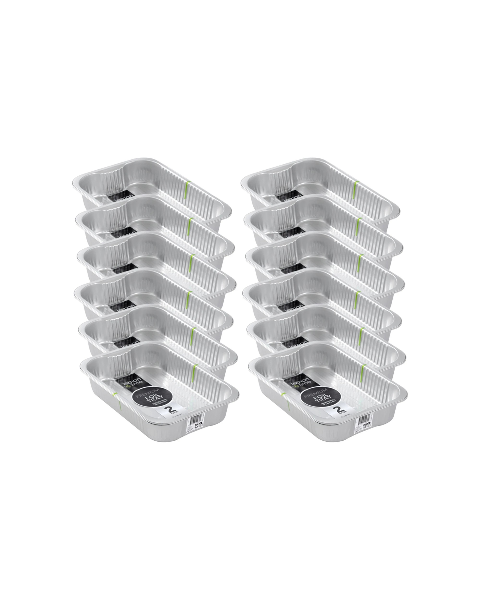 1 Lemon & Lime 24pc Premium Smooth Wall Foil Tray Heavy Duty Food Safe - Silver, 1 of 6