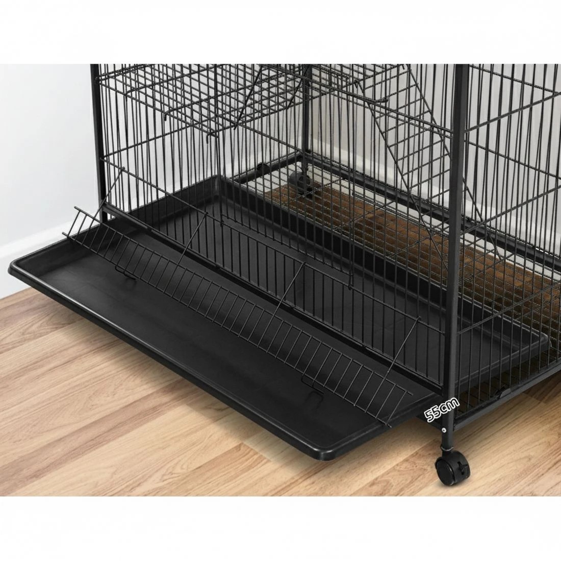 6 i.Pet Rabbit Cage 142cm Hutch 4 Level Bird Guinea Pig Ferret - Black, 6 of 6