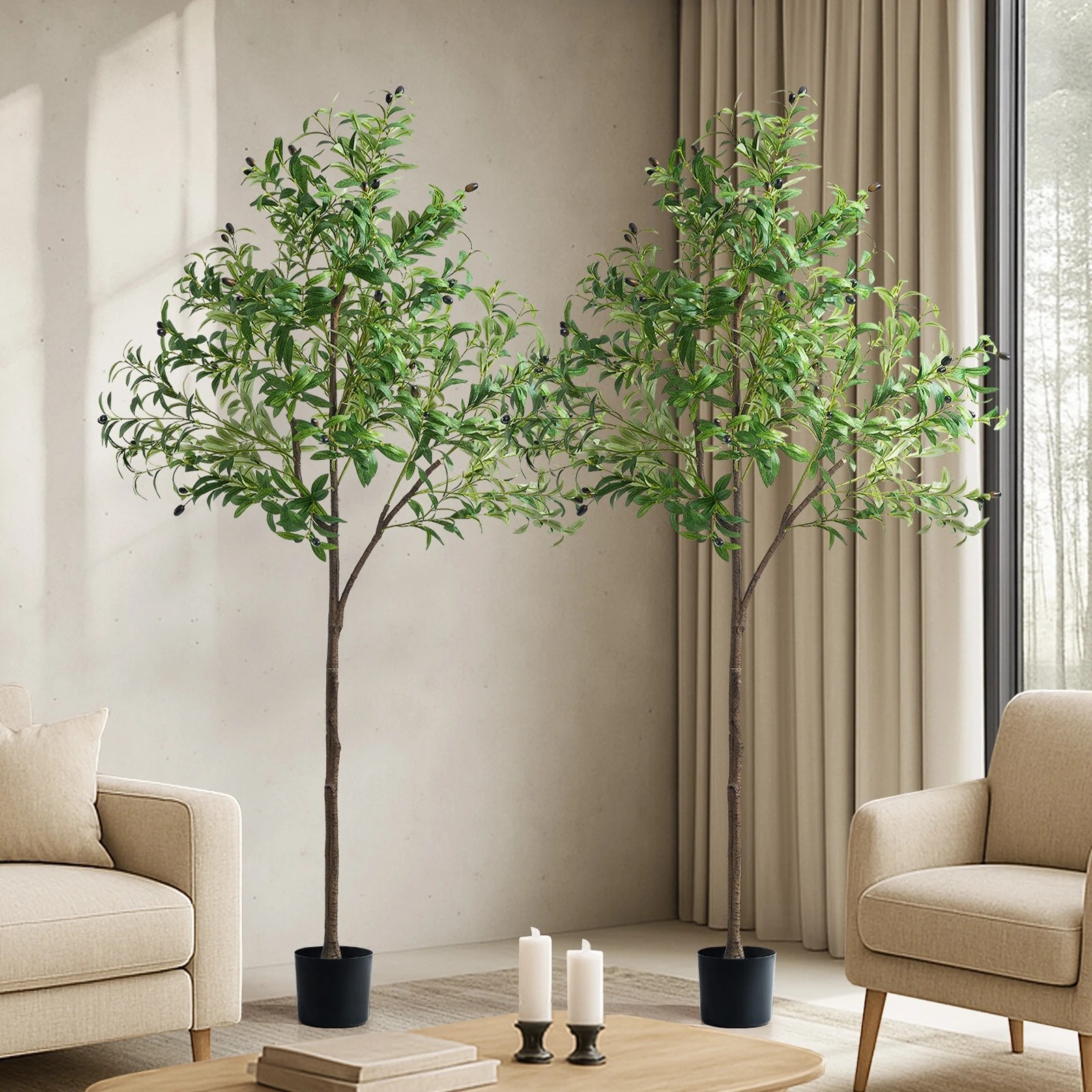 3 Livsip 2 Pack Artificial Olive Tree 180cm Faux Potted Plants - Green, 3 of 10