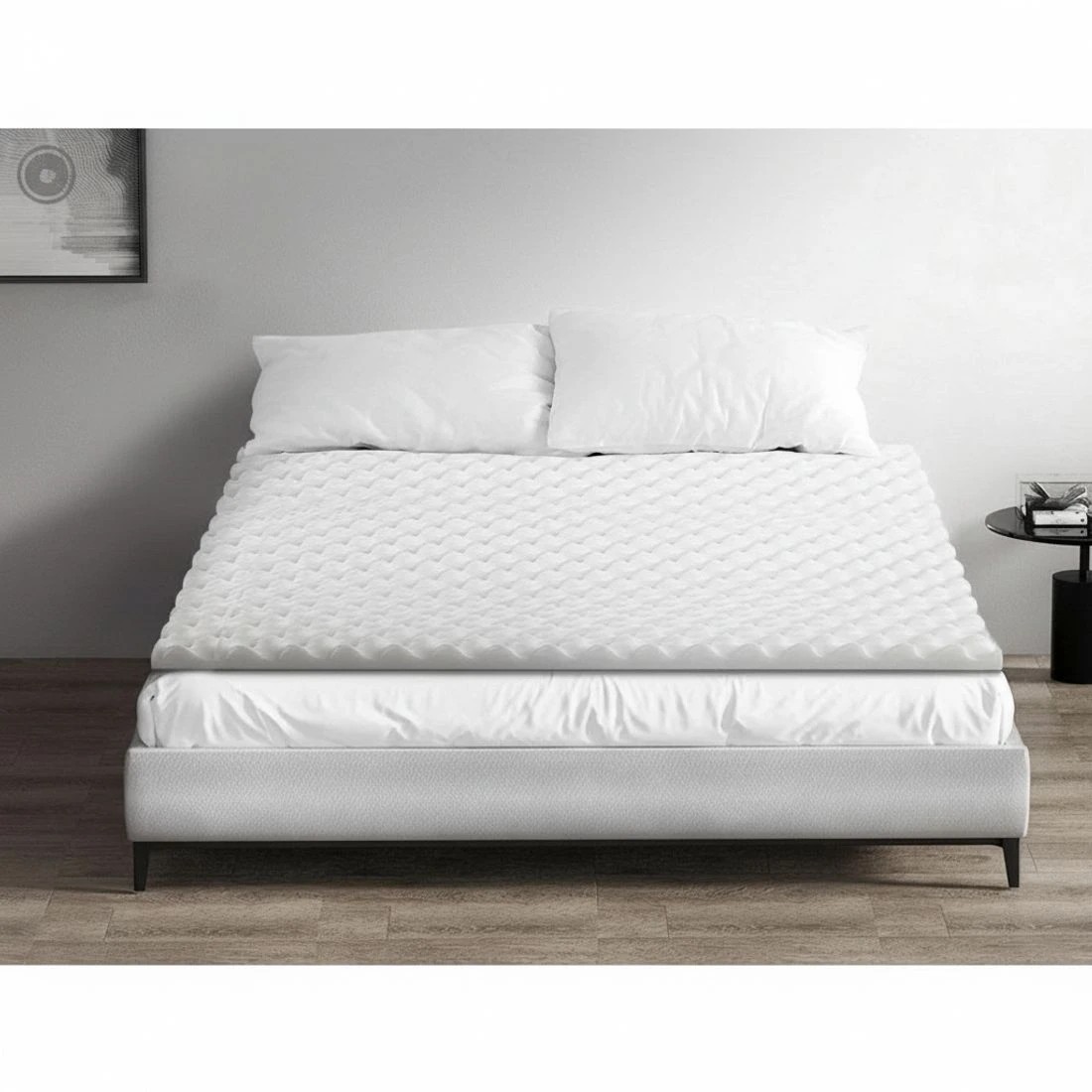 6 Giselle Bedding Memory Foam Mattress Topper Egg Crate 5cm Queen Comfort Support Breathable Pressure Relief - White, 6 of 7