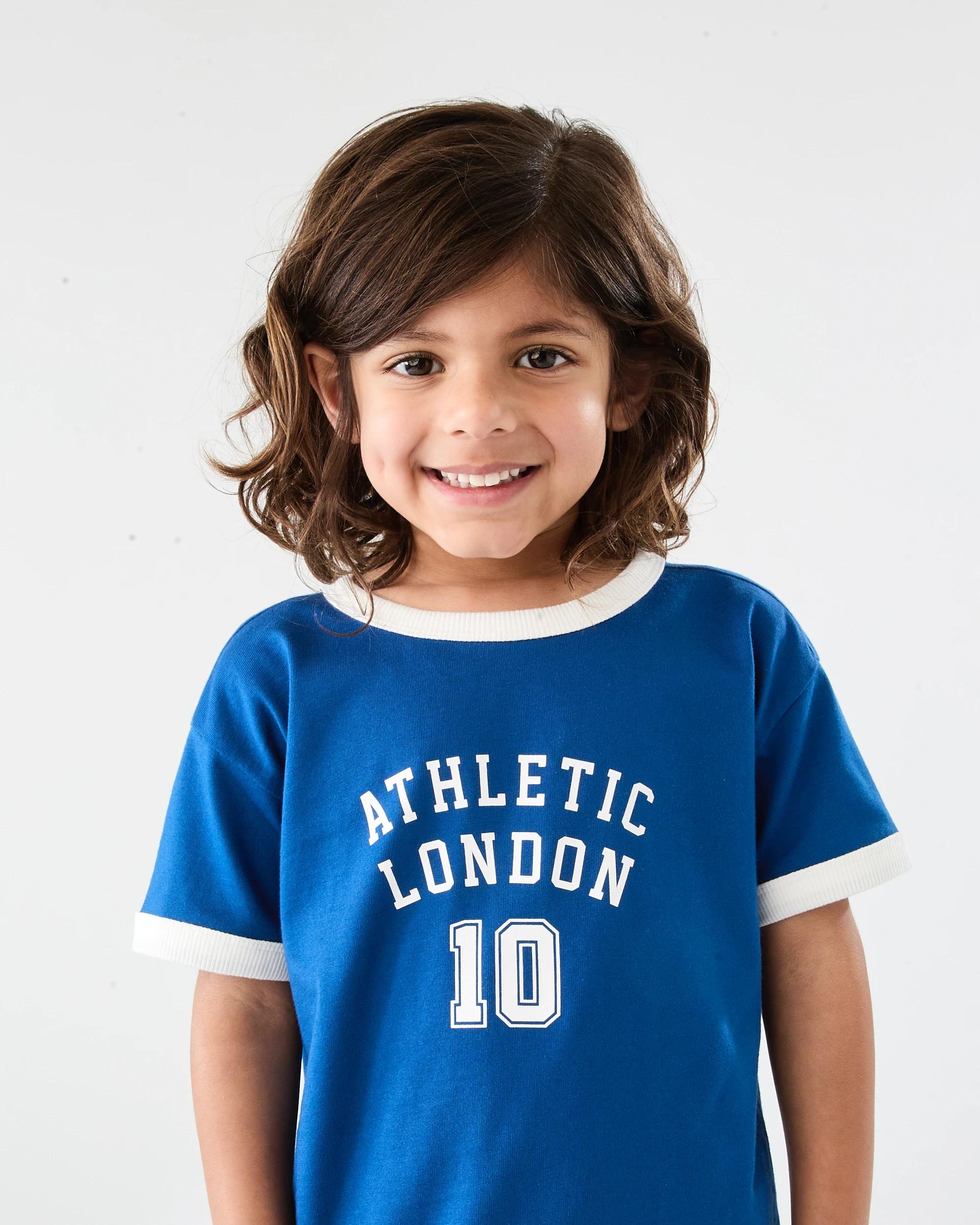 3 Ringer T-shirt Blu Varsit, 3 of 6