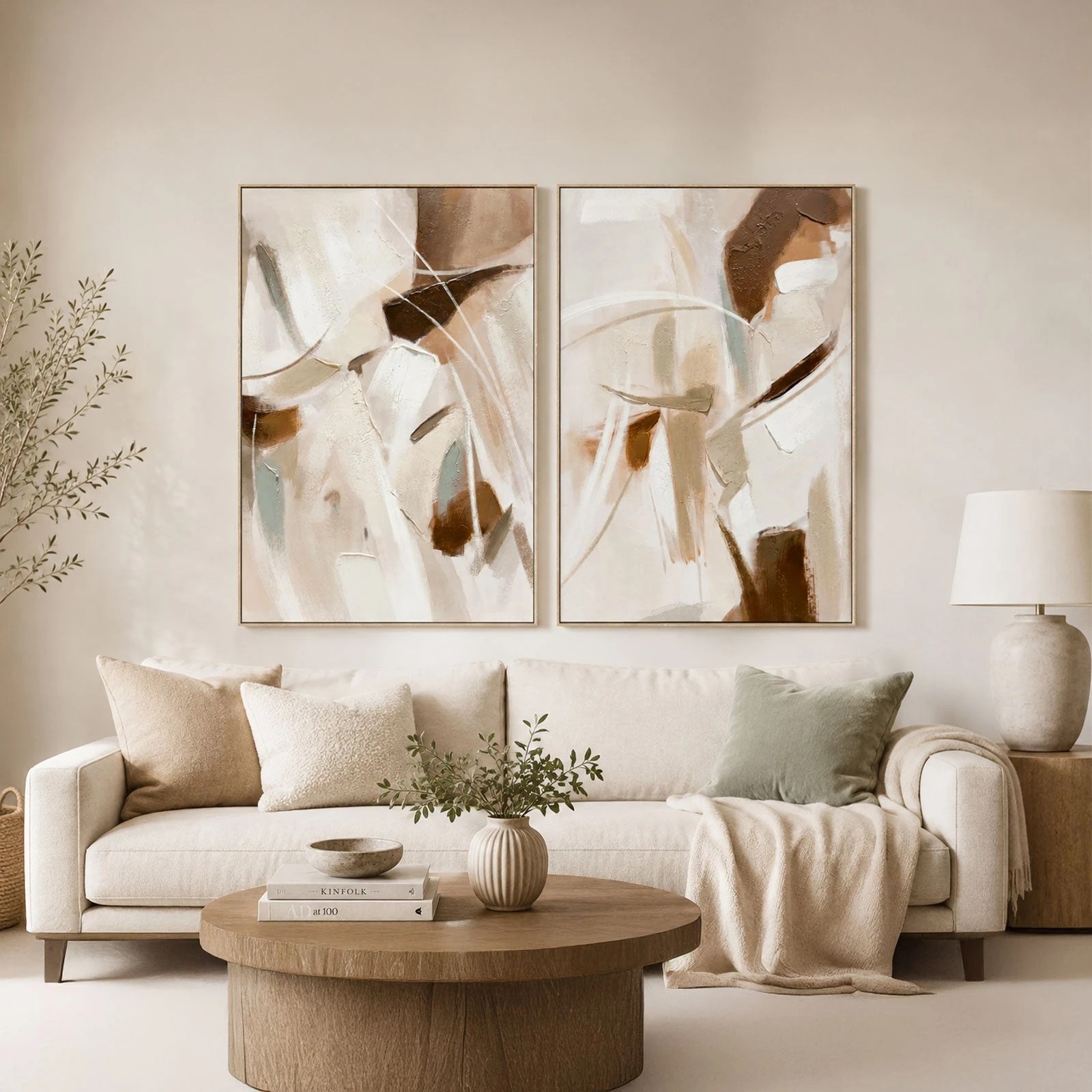 3 Moda Living Abstract Drift I & II Hand-Painted Textured Canvas Wall Art Set of 2 - Multi, 3 of 9
