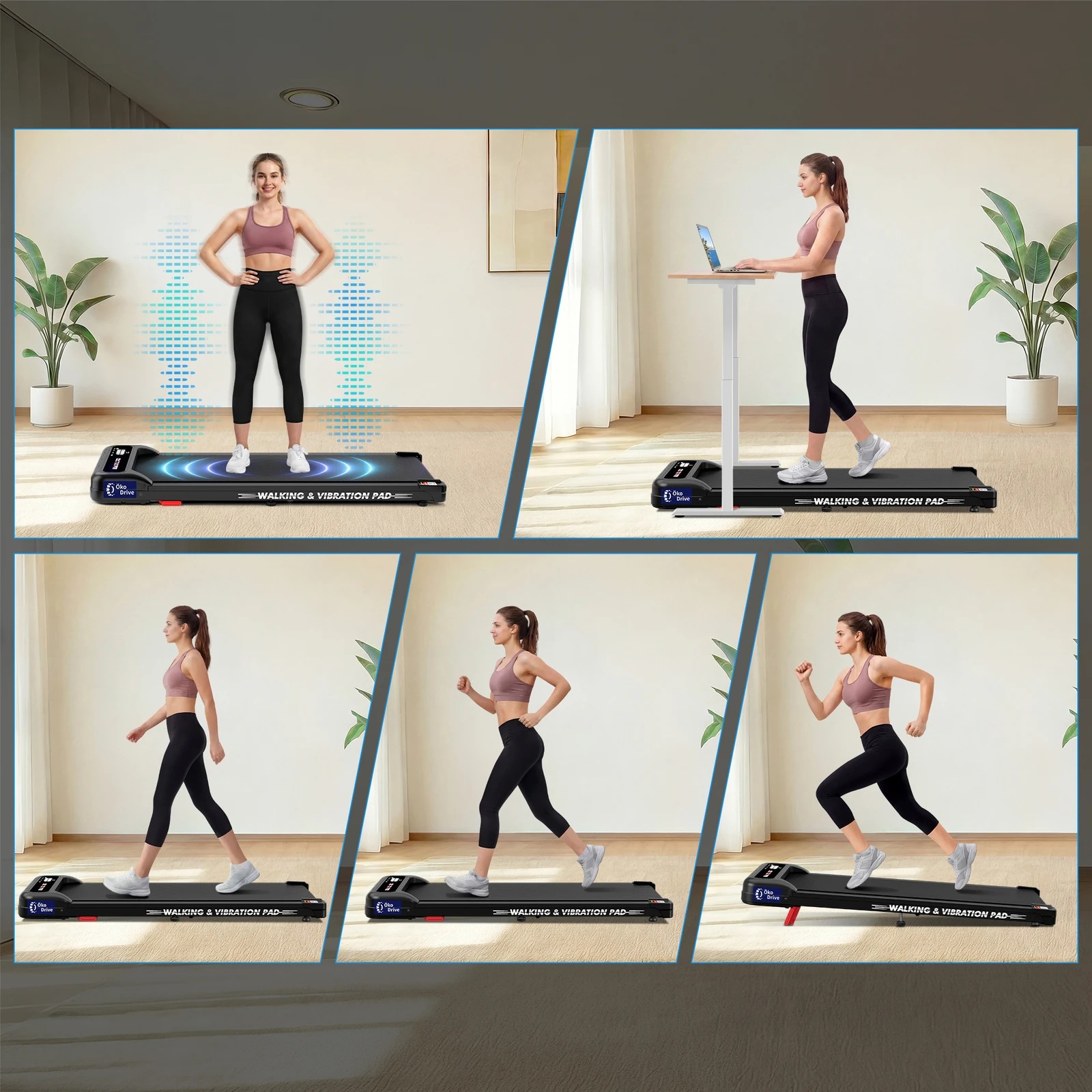 9 Black Lord Treadmill 4-in-1 Walking Vibration Pad Incline with Magnetic Remote - Black, 9 of 9