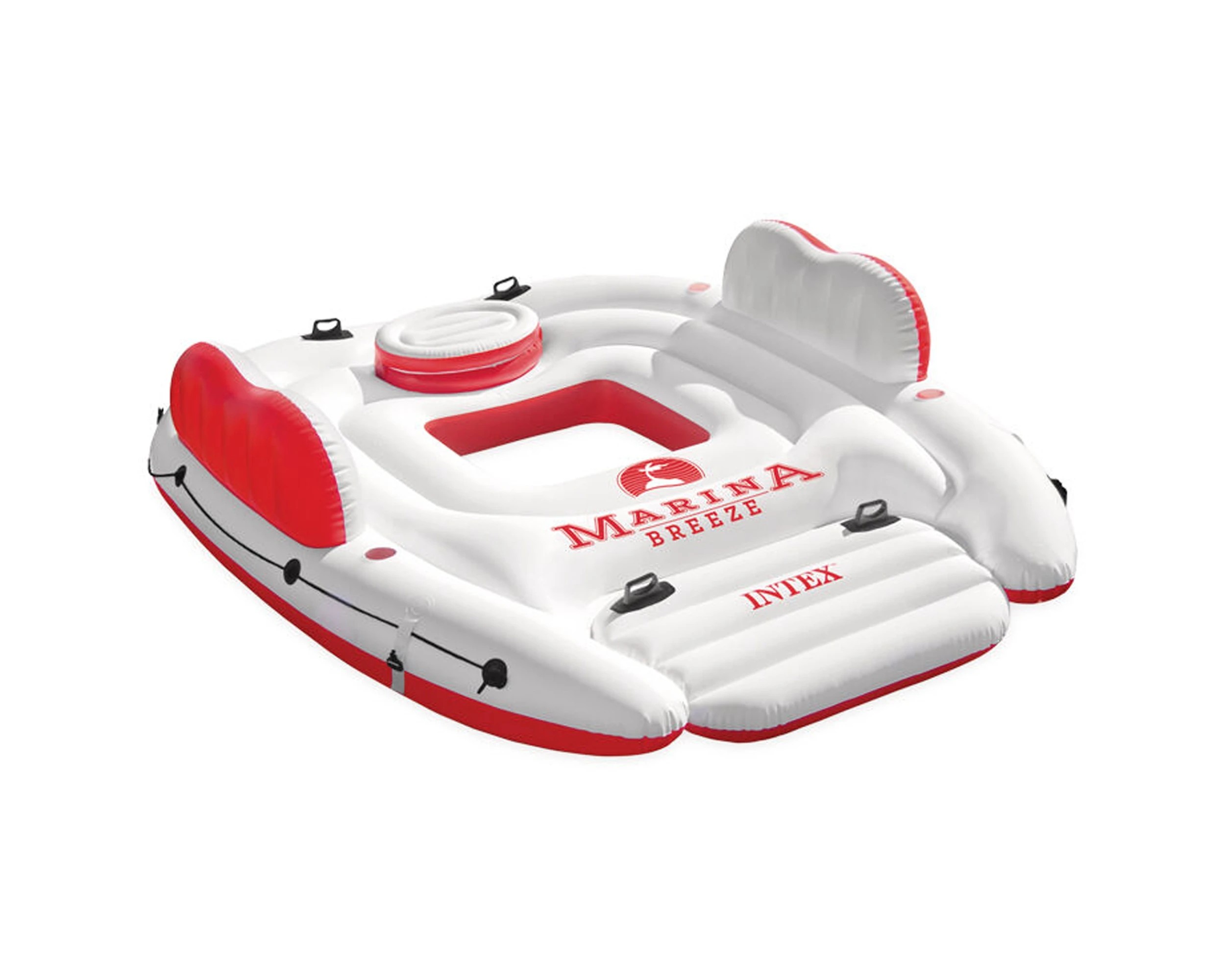 1 INTEX Marina Breeze Inflatable Pontoon Raft For 5 Adults 259x221x58cm PVC - White, 1 of 7
