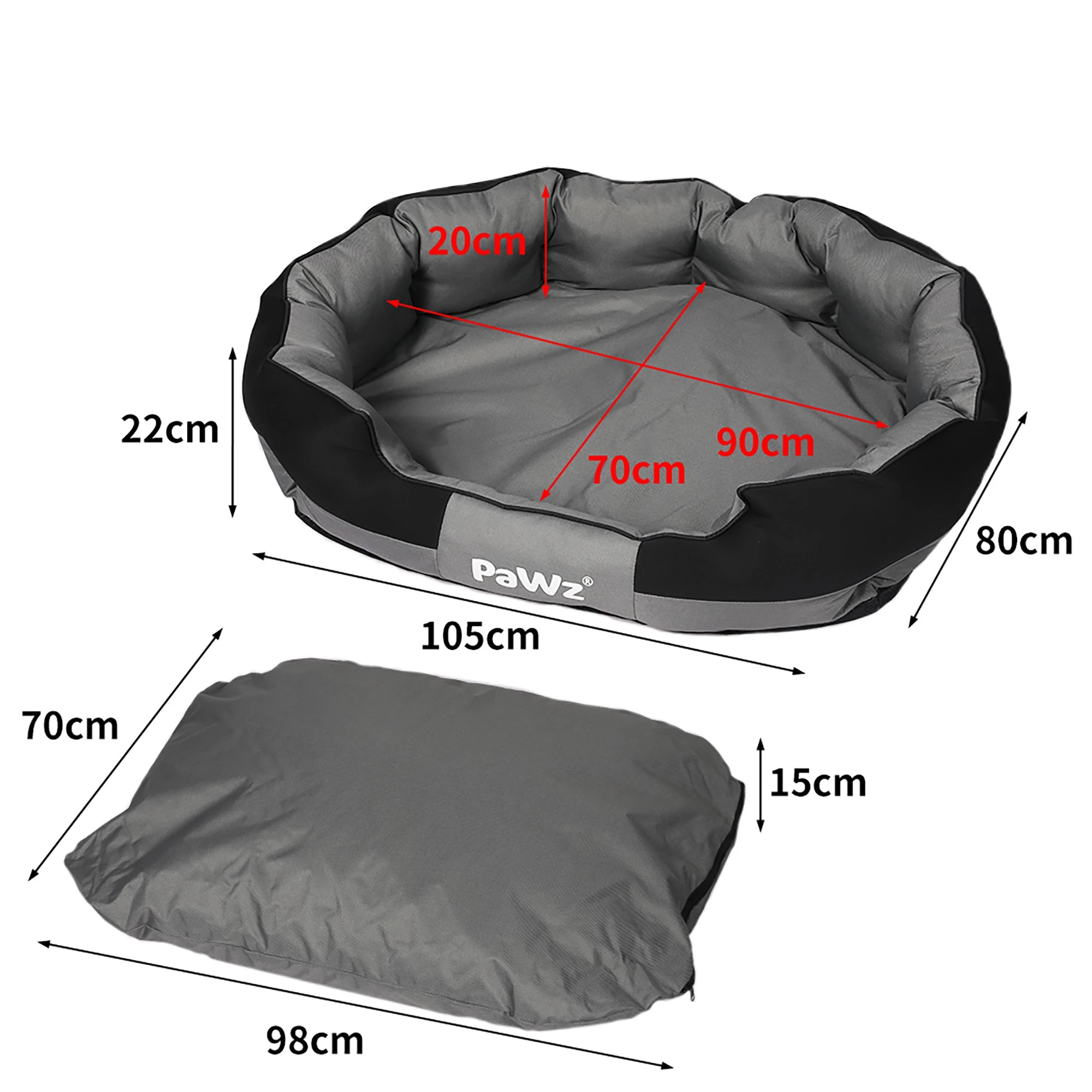3 Pawz Waterproof Pet Calming Bed, 3 of 7
