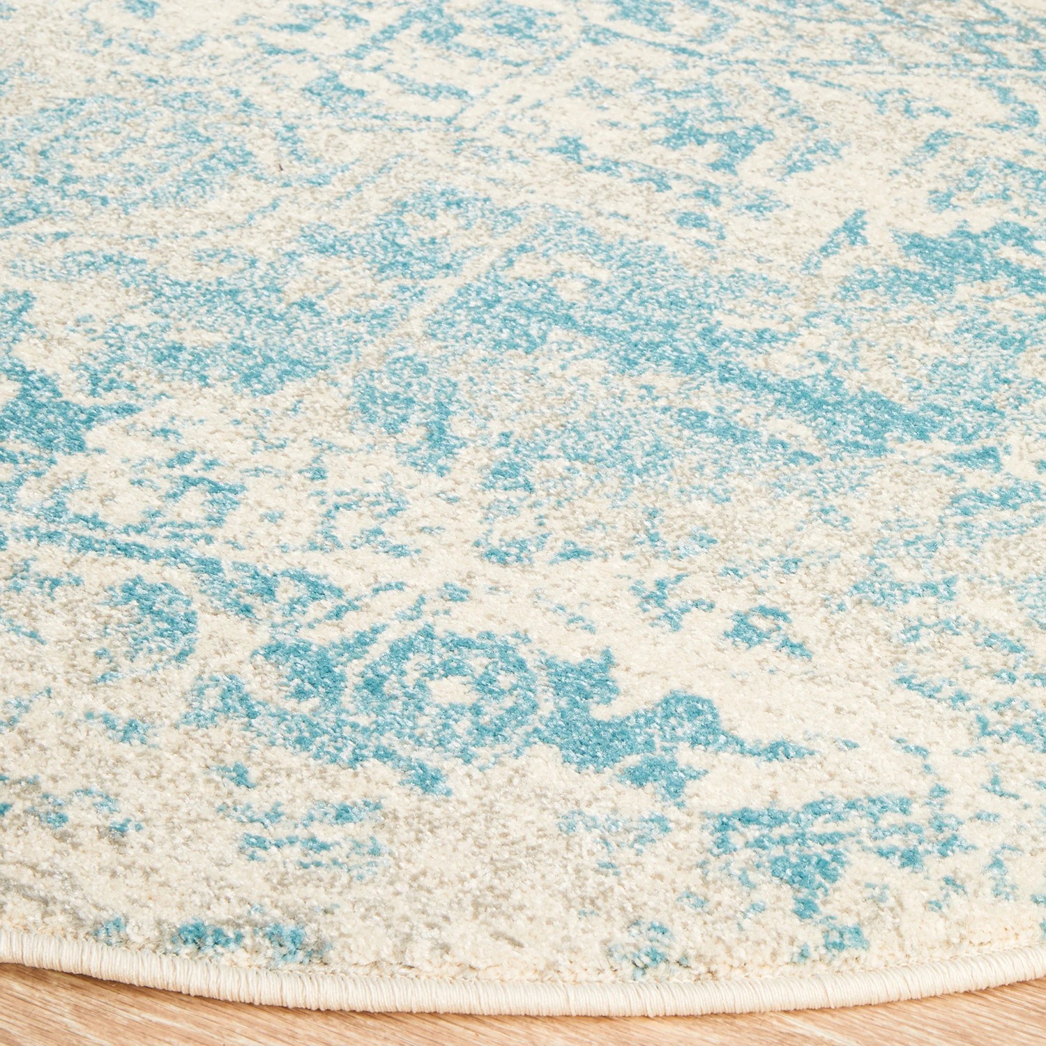 5 Common Ground Rugs Encore 253 200x200cm - Medium Round Power Loomed Pet Friendly Rug - Blue, 5 of 7