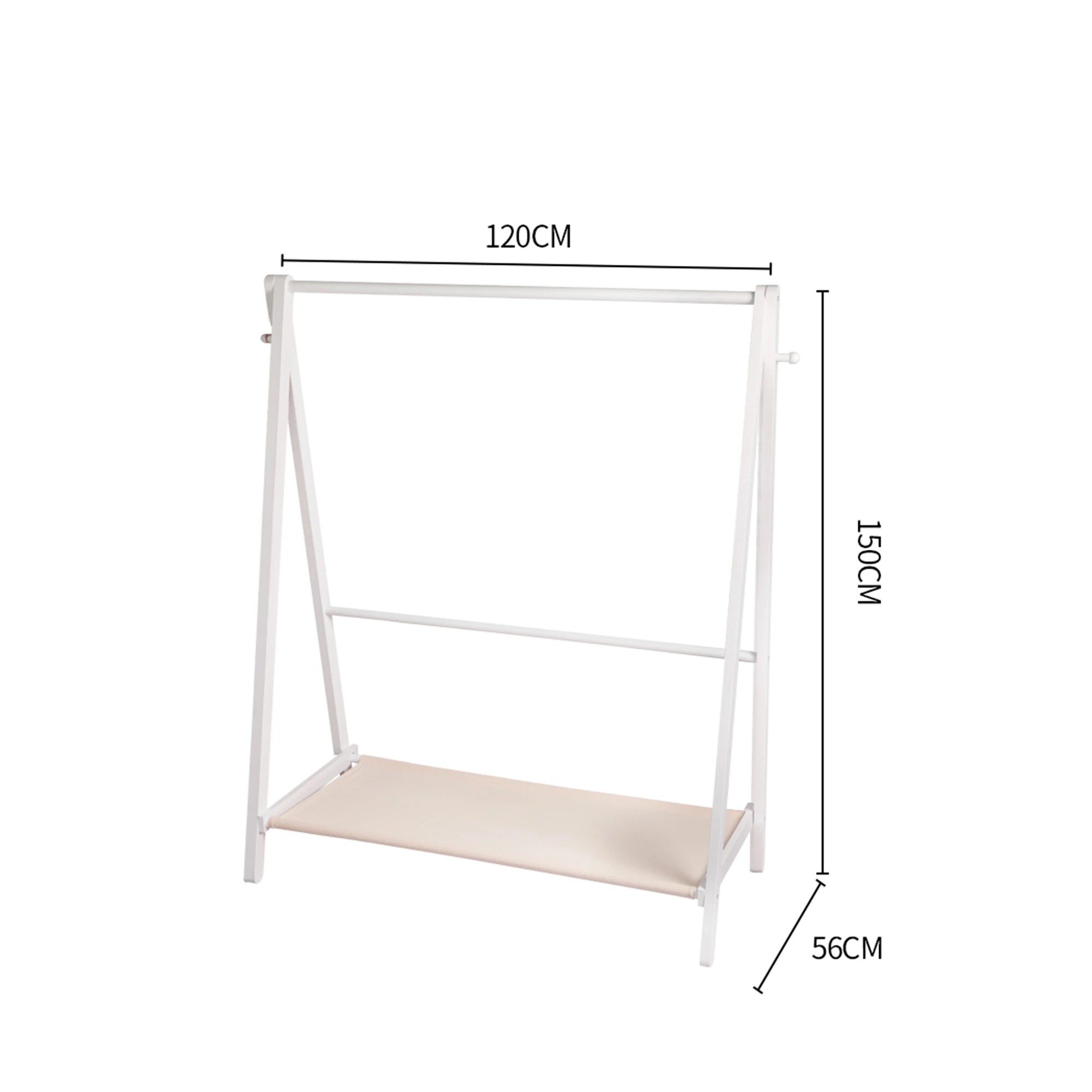 3 Levede Wooden Garmet Clothes Stand with Storage Rack - White, 3 of 6