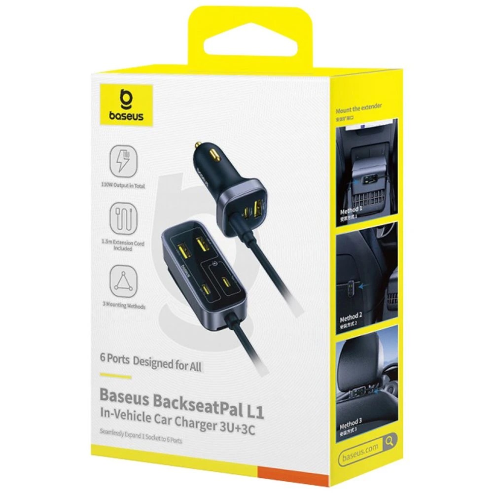 4 Baseus BackseatPal L1 Car Charger 110W Black, 4 of 4