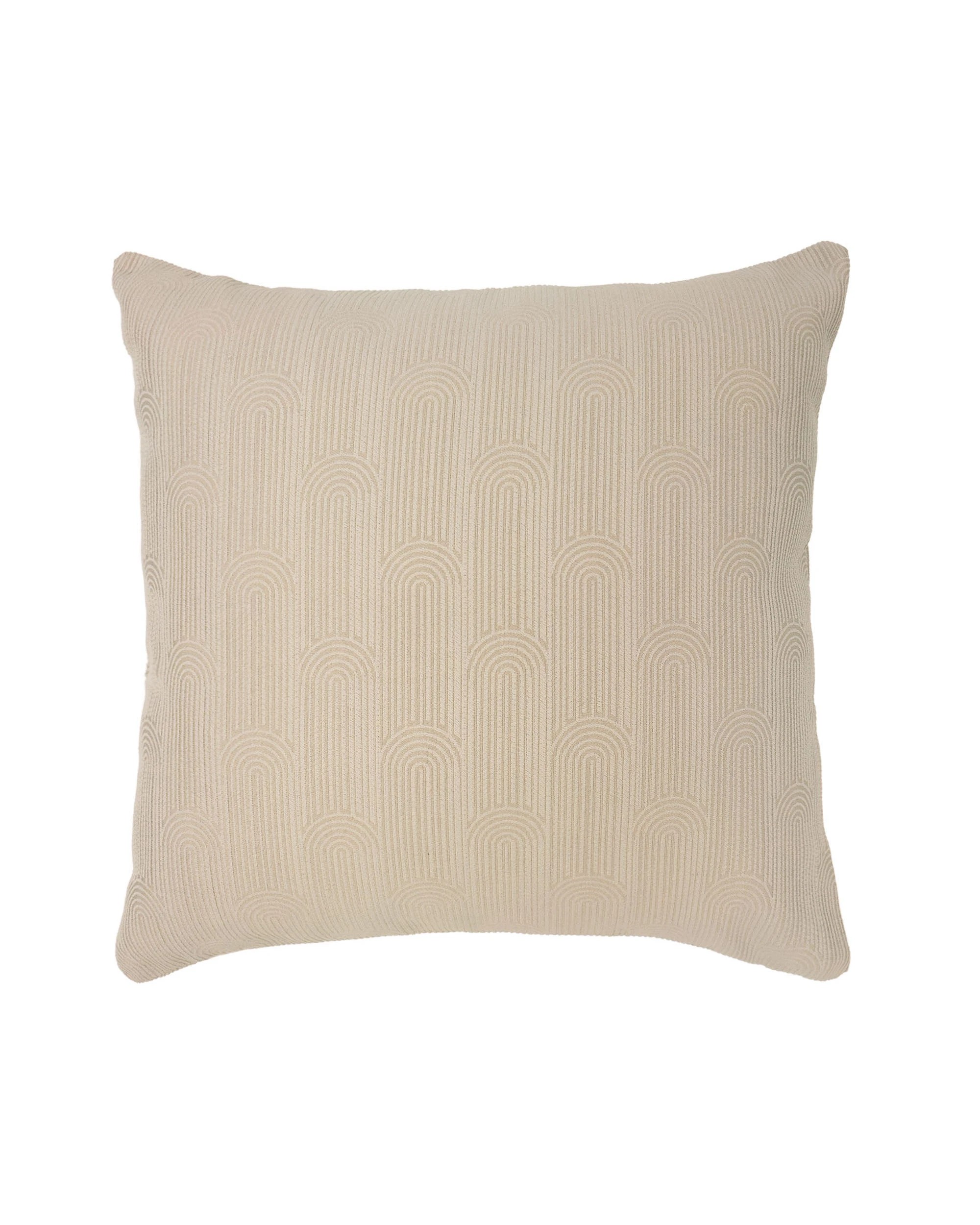 1 Bambury Eva Jacquard Arches Square Cushion Pebble - Natural, 1 of 3