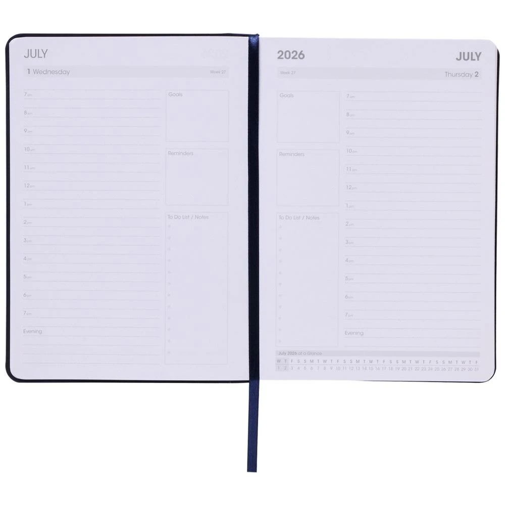 6 Otto A5 Day to Page Diary FY26/27 with Pen Navy, 6 of 7