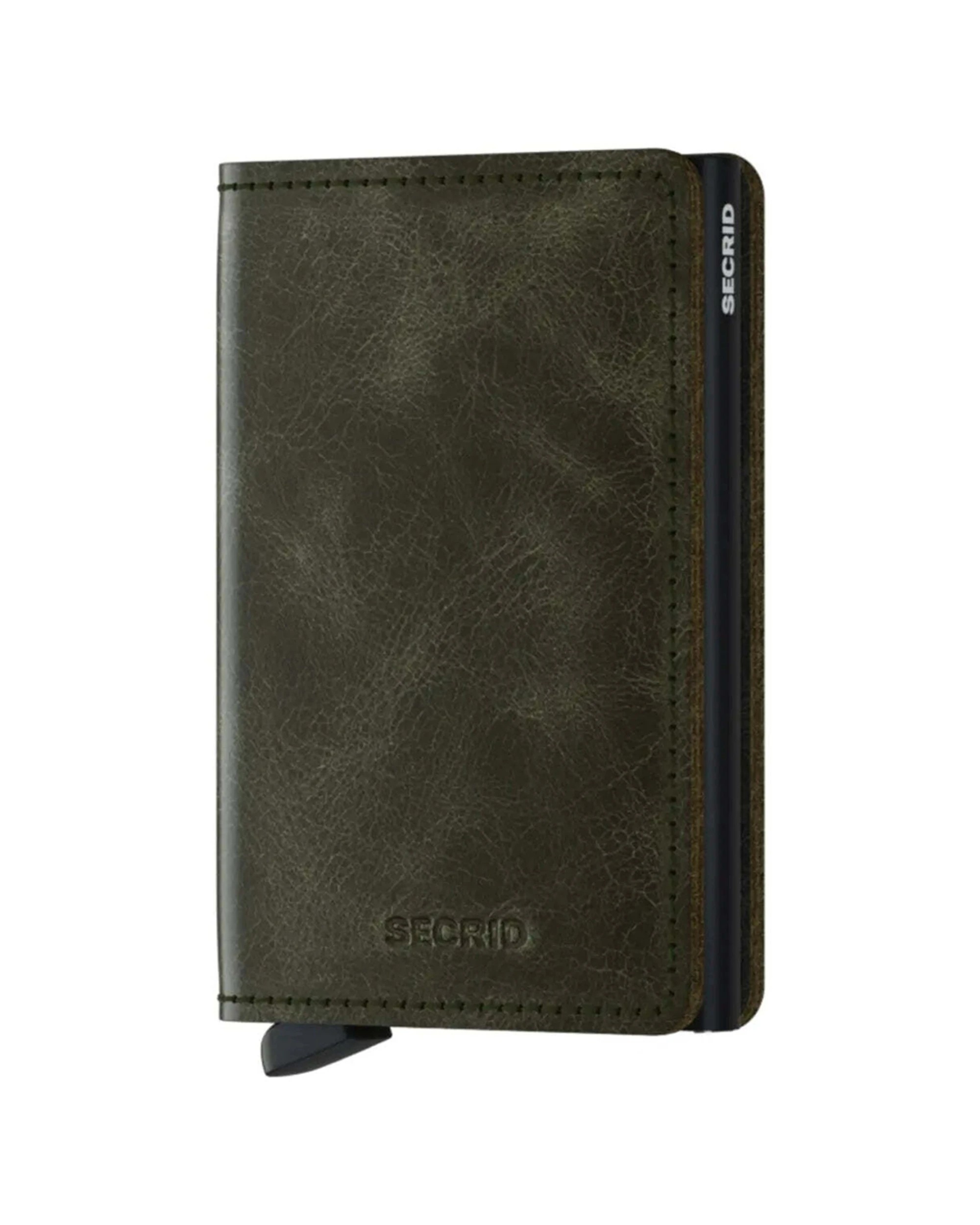 3 Secrid Slimwallet Compact RFID Wallet Vintage Leather Ultra Slim Design Easy Carry Olive - Green, 3 of 5