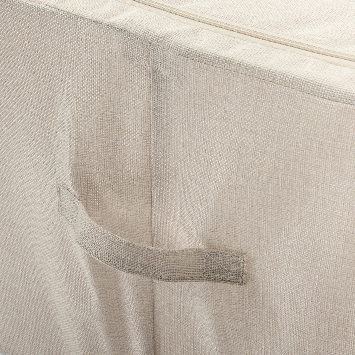 6 Linen Look Collapsible Box with Window - Large, Beige, 6 of 7