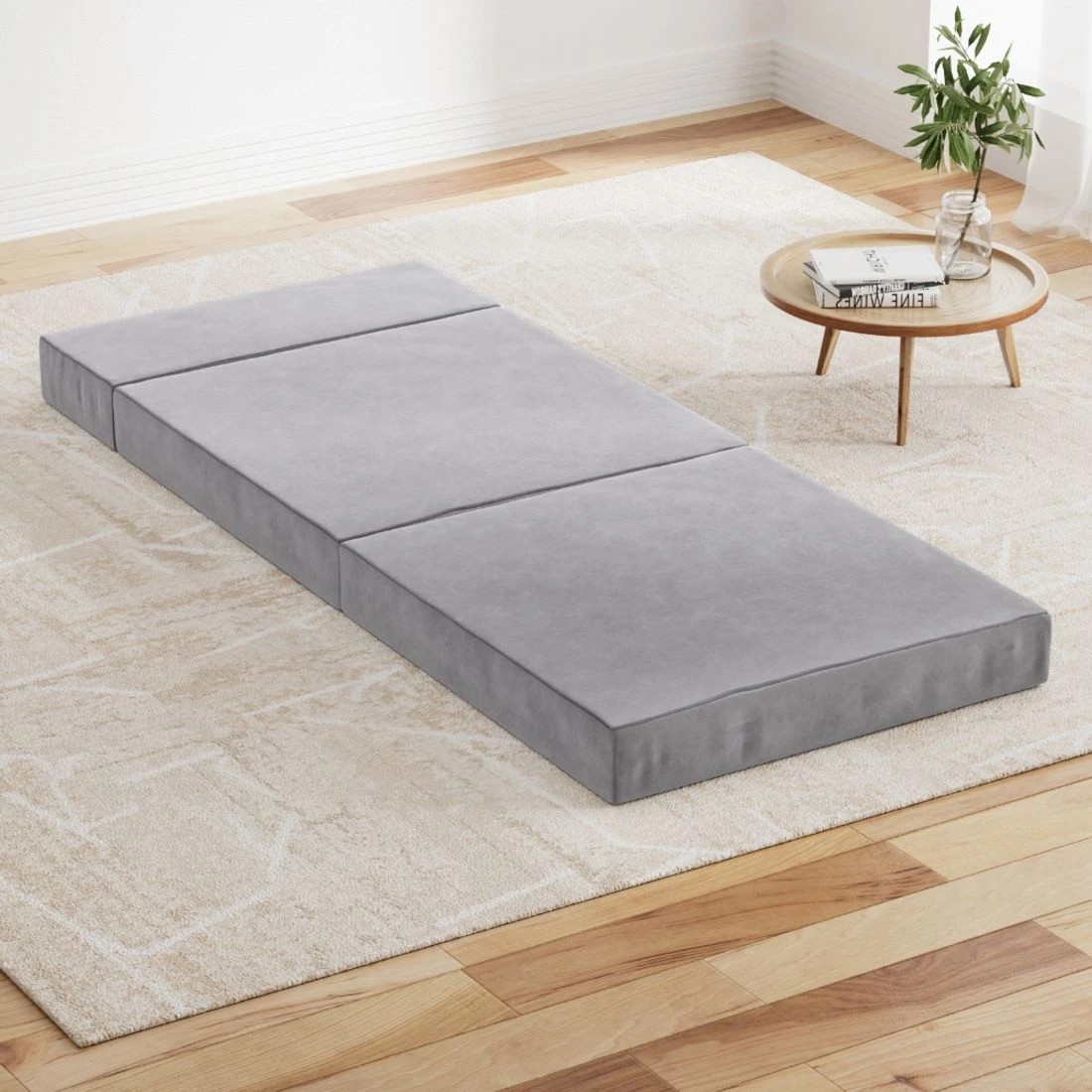 3 Giselle Bedding Foldable Mattress Folding Foam Bed Mat Light - Grey, 3 of 8