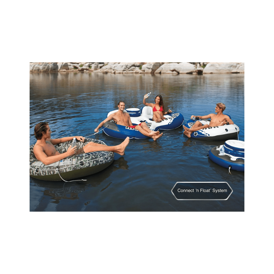 6 Intex 135cm Inflatable Round Ride-on Seat Run Tube River Pool Float Adult Kids - Multi, 6 of 6