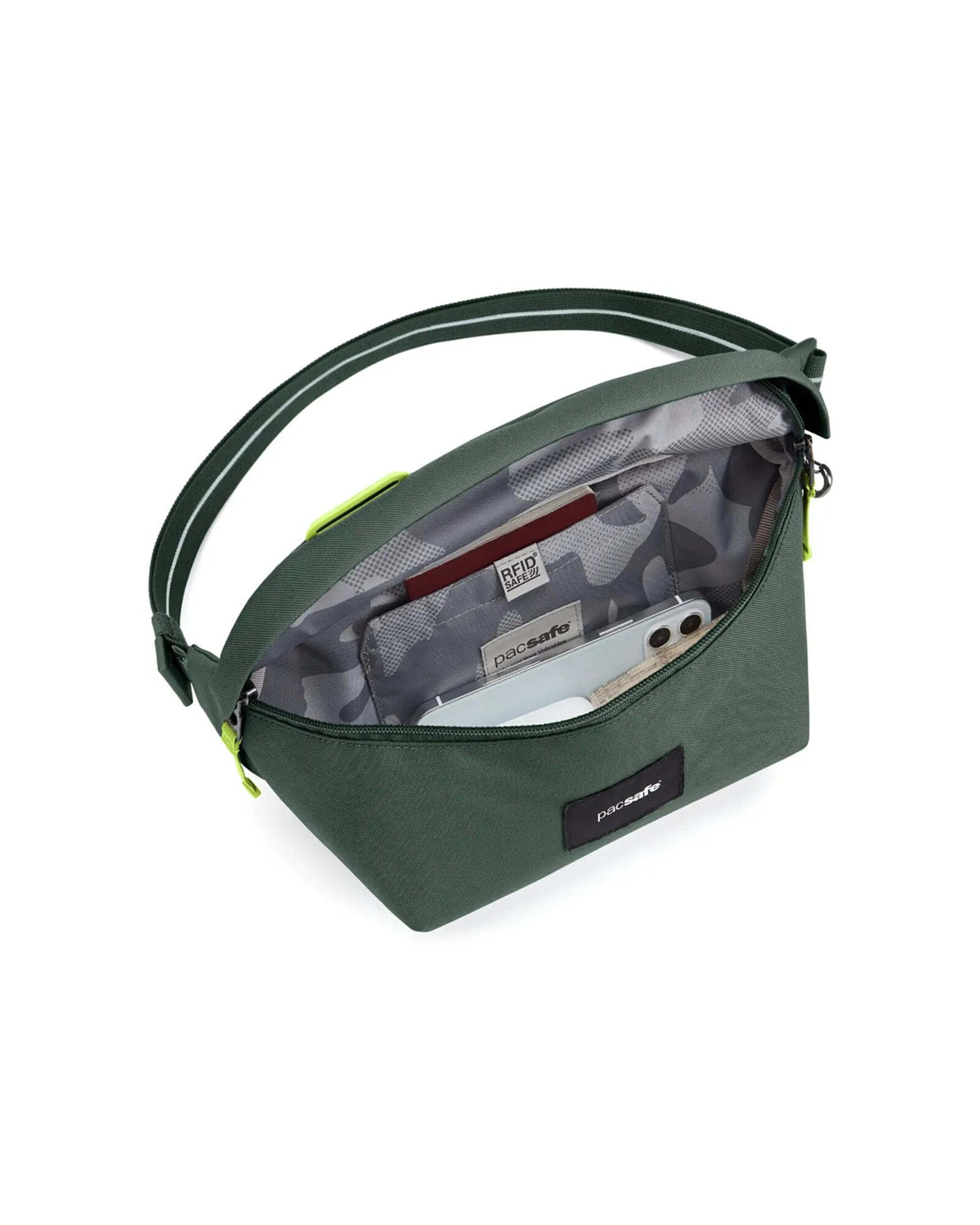 2 Pacsafe Go Anti-Theft Sling Pack Recycled Polyester Water Resistant Strap Spruce - Green, 2 of 8