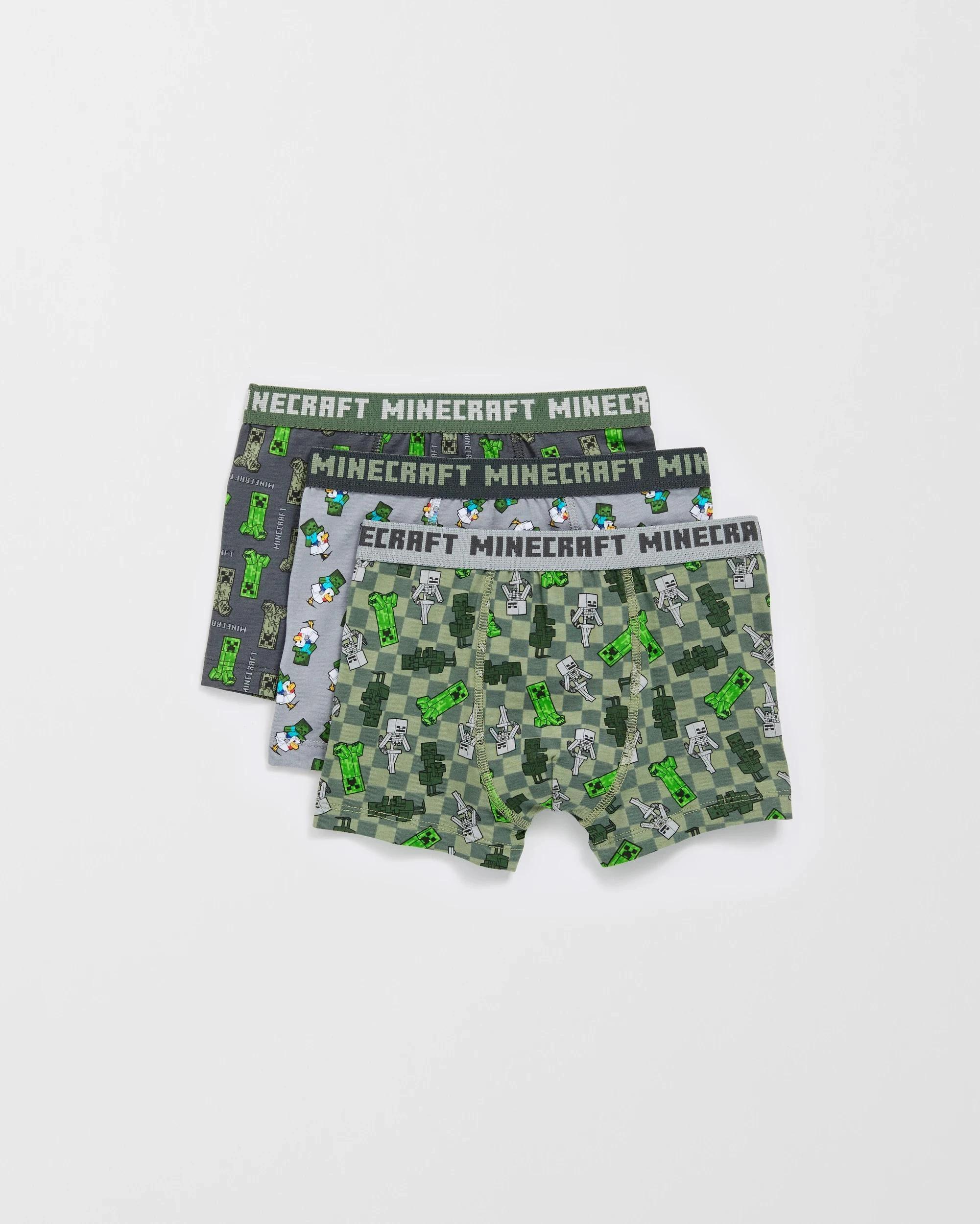 1 Minecraft Australian Cotton 3 Pack Younger Boys Trunks MINECRAFT, 1 of 1