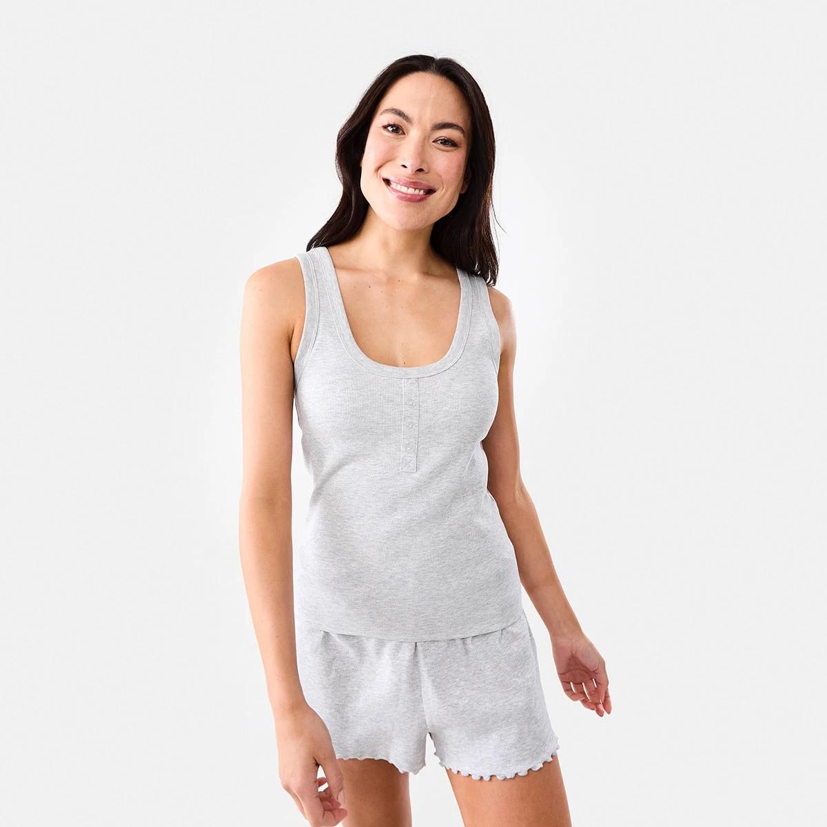 1 Henley Sleep Tank Slvr Marle, 1 of 6