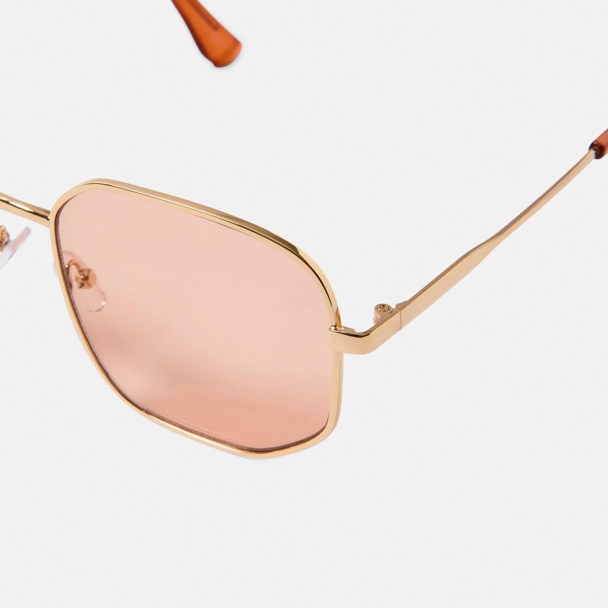 3 Metal Square Frame Sunglasses GOLD, 3 of 6