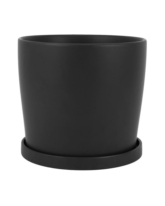 Pot with Saucer - Black