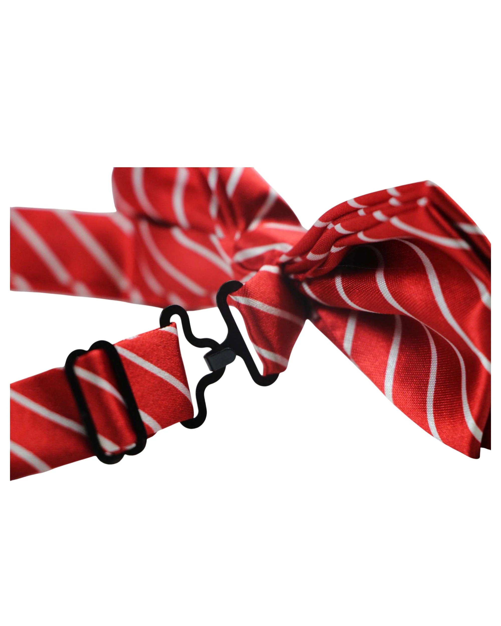 2 Zasel Mens Red With White Diagonal Stripe Patterned Bow Tie, 2 of 3