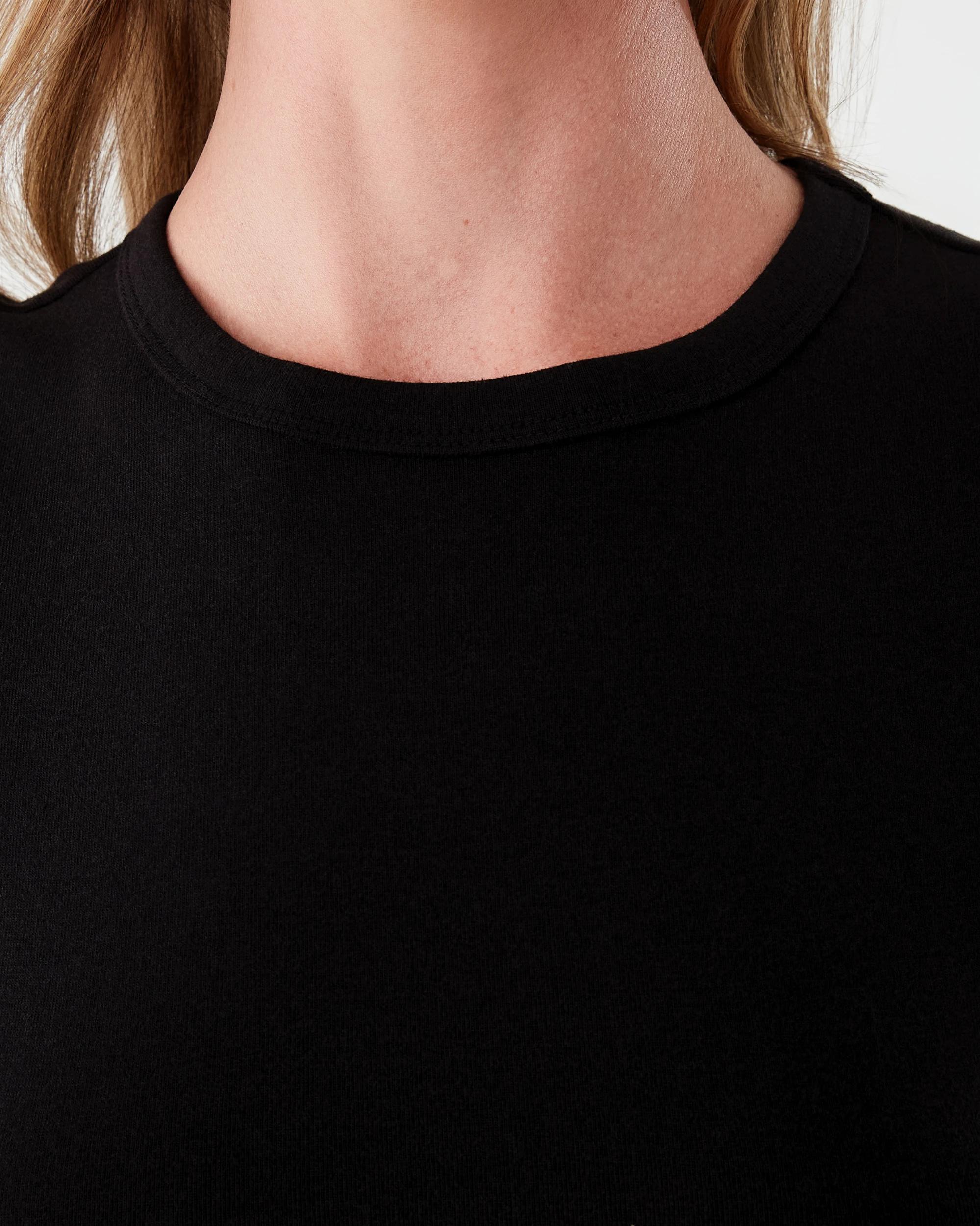 5 Short Sleeve Rib Crew Neck T-shirt Black, 5 of 5