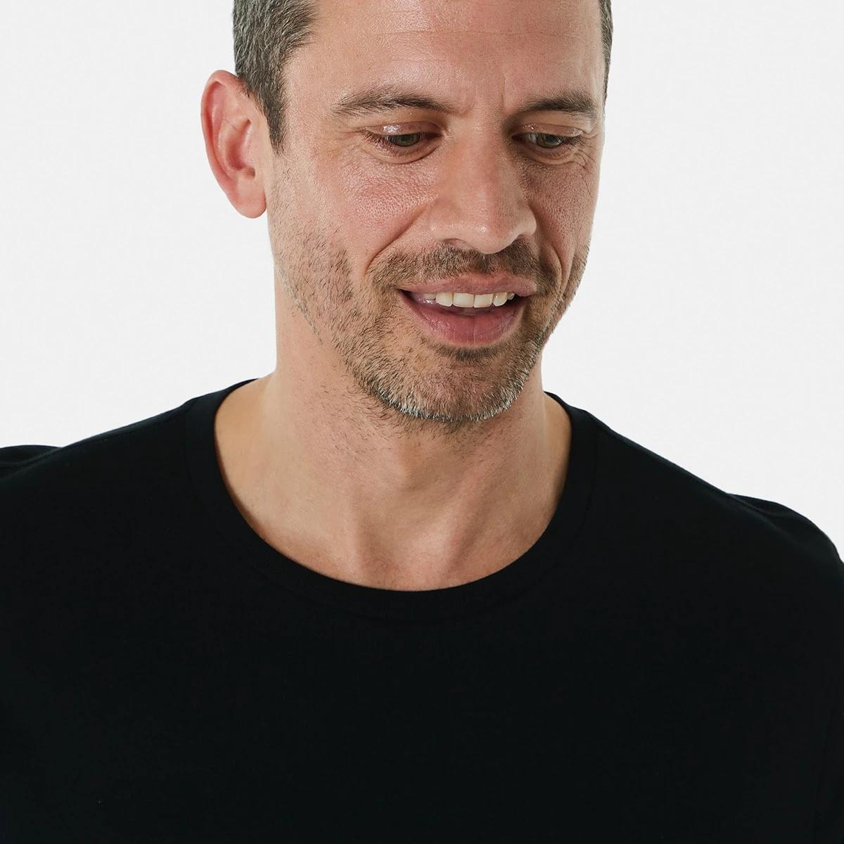 4 Short Sleeve Modal Blend Sleep Top Black, 4 of 5
