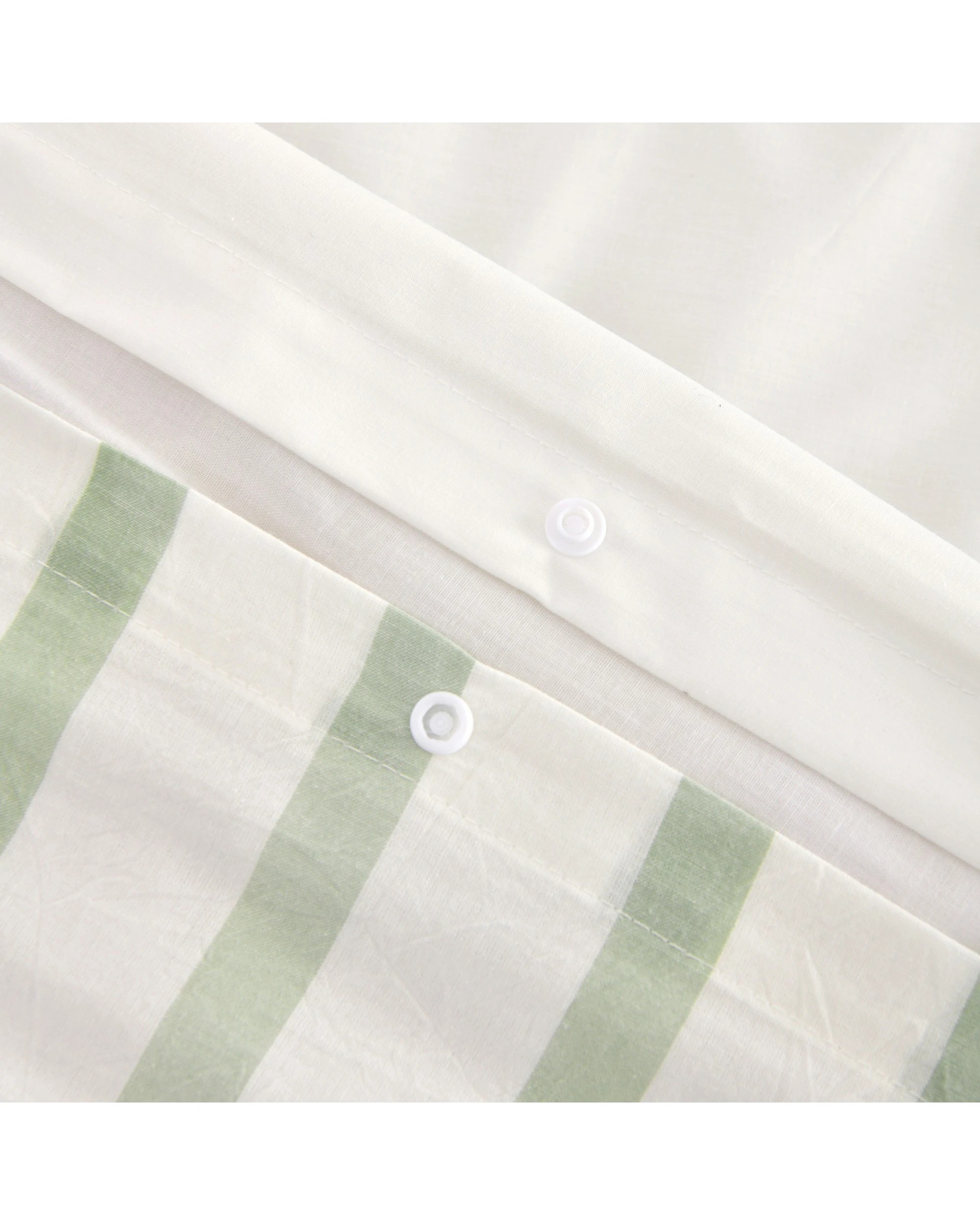 5 Dreamaker Baby Bask Washed Cotton Yarn Dyed Stripe Quilt Cover Set - COT Size - Sage, 5 of 7
