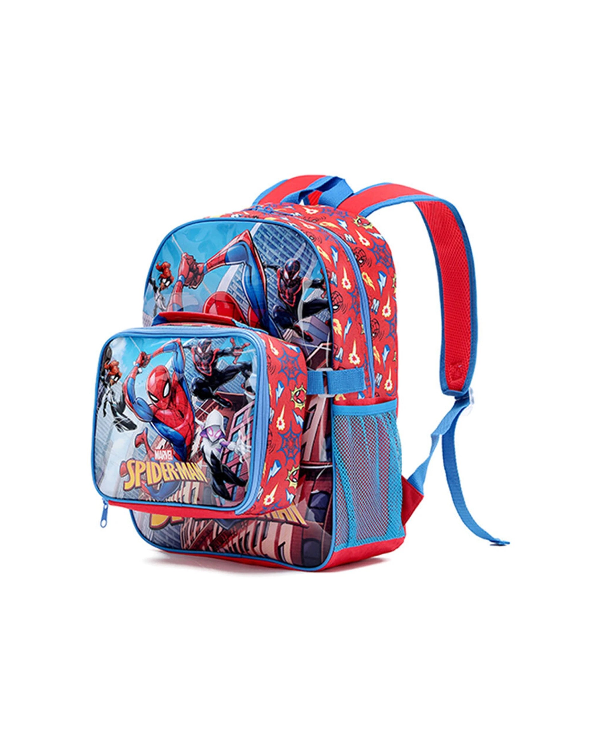 1 Spiderman Kids School Backpack With Detachable Insulated Cooler Bag Set - Multi, 1 of 4