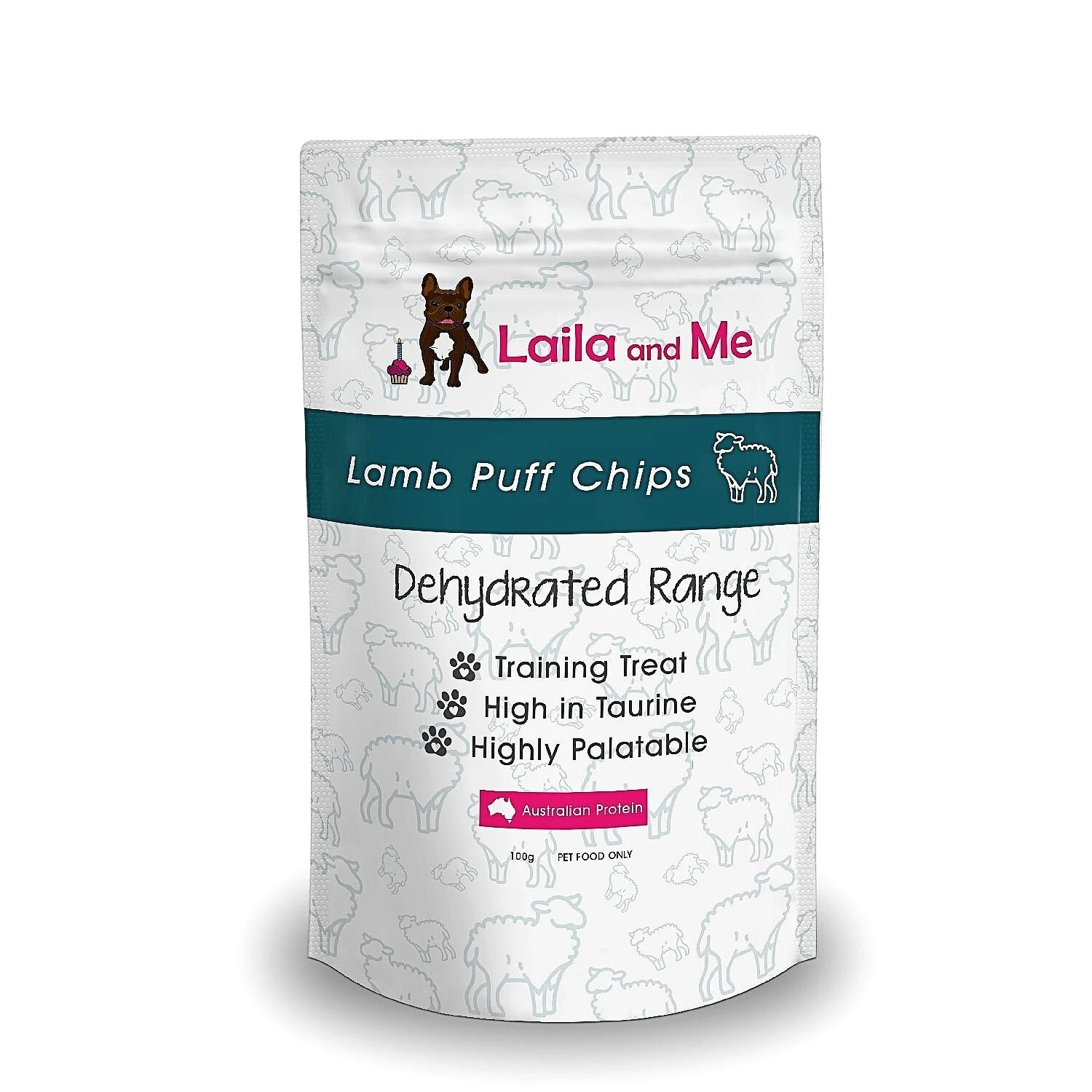 1 Laila & Me Dehydrated Australian Lamb Chips With 100% Lamb For Cats & Dogs 100g, 1 of 1