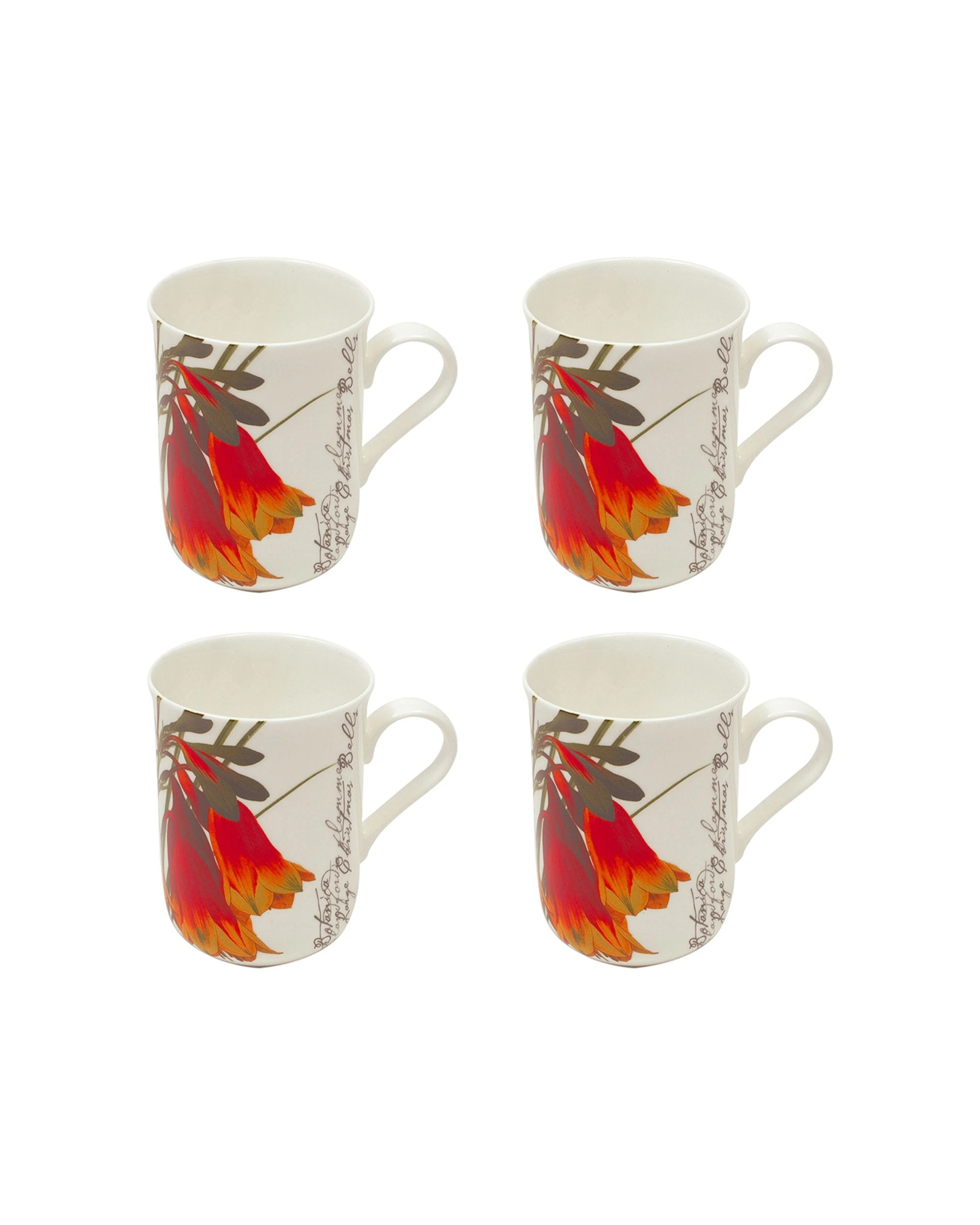 1 Maxwell & Williams 4PK Botanic Mug Bells Fine Bone China 300ml Coffee Mugs Set - Multi, 1 of 1