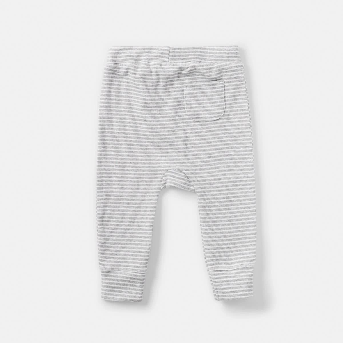 2 Stripe Rib Leggings Gry Stripe, 2 of 3