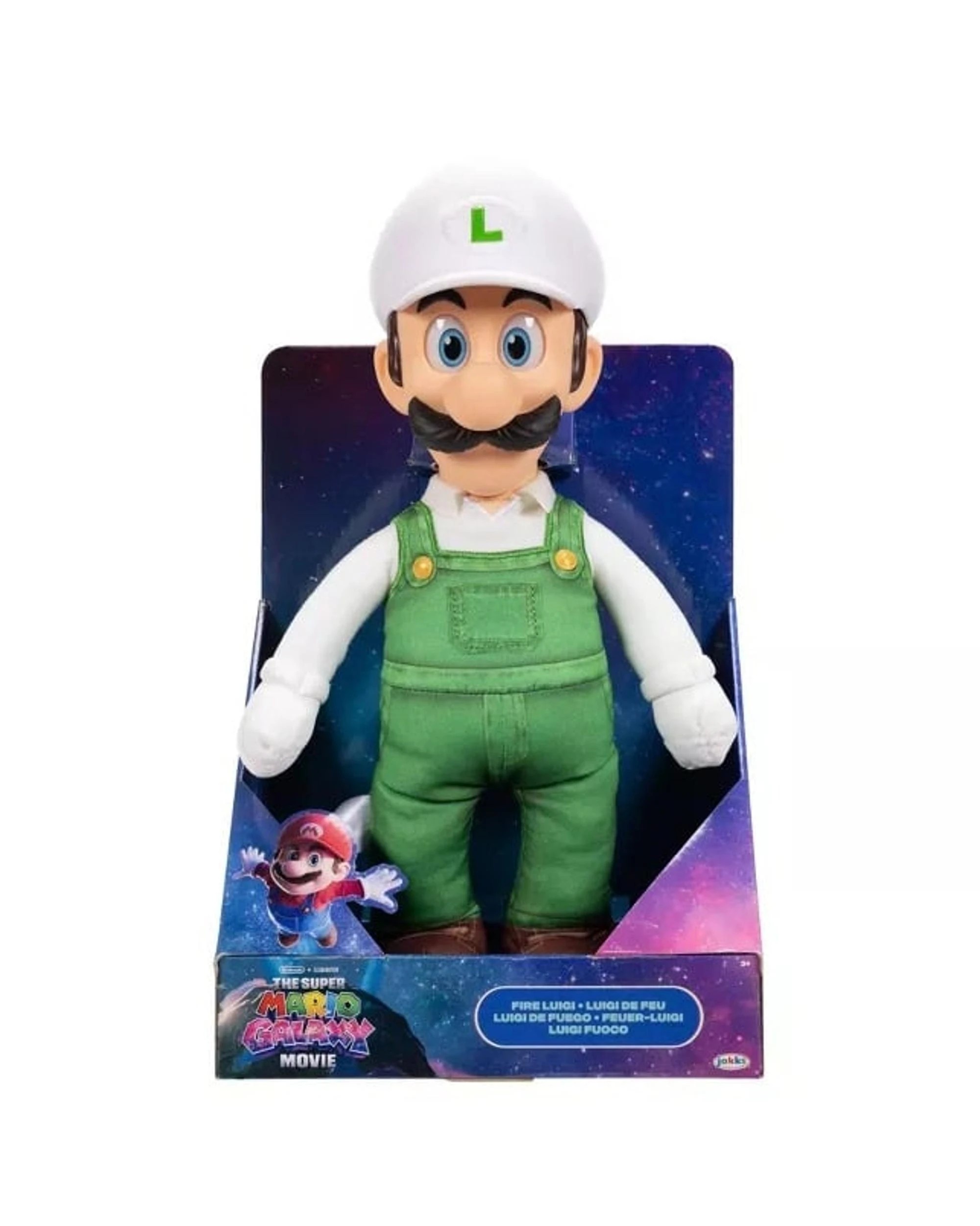 1 Super Mario Galaxy Movie Fire Luigi Jumbo Poseable Plush, 1 of 4