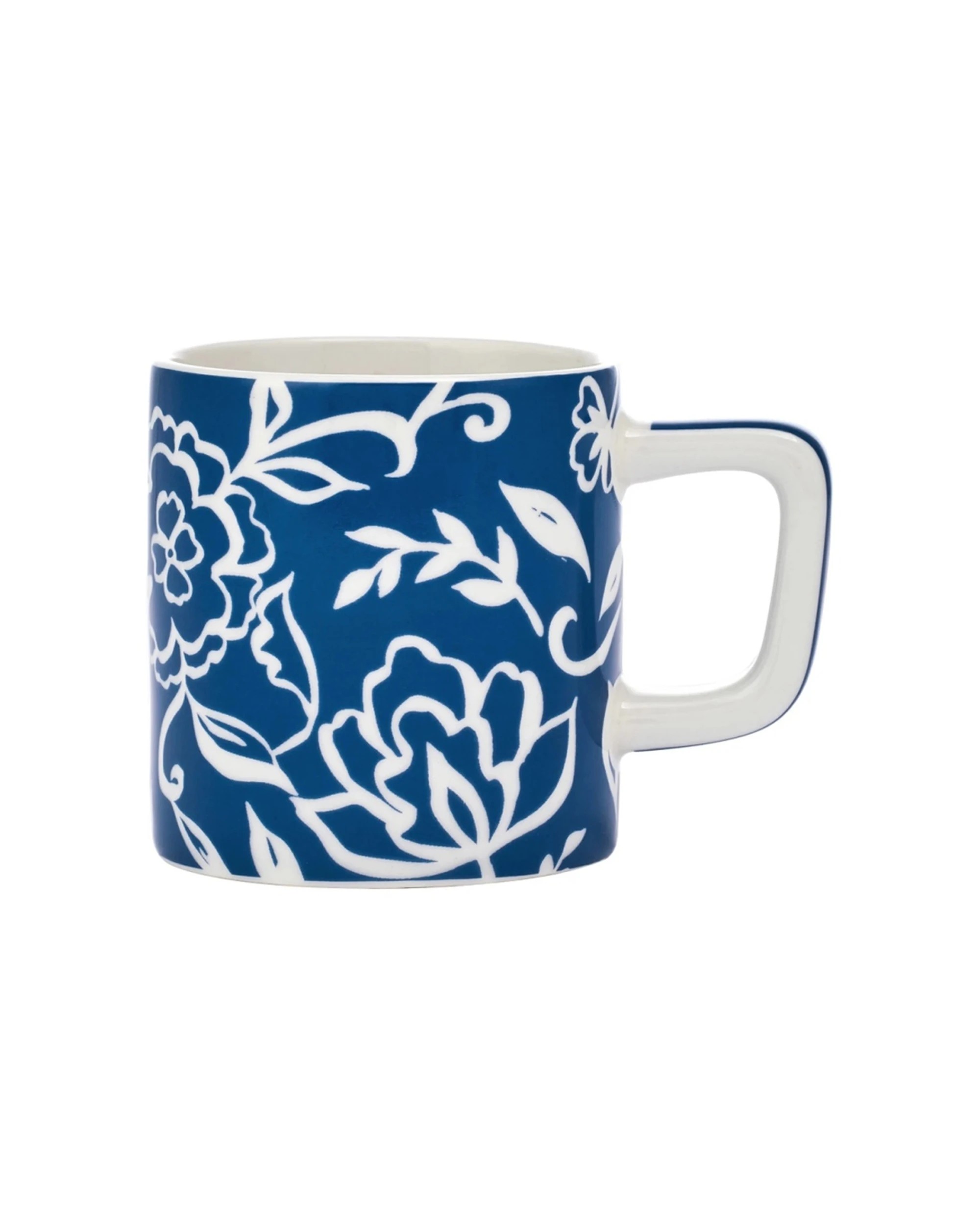 2 La Cafetiere 4pk Ceramic Espresso Cup Drinking Mug Set 120ml Blu Fiorato Floral - Blue, 2 of 7
