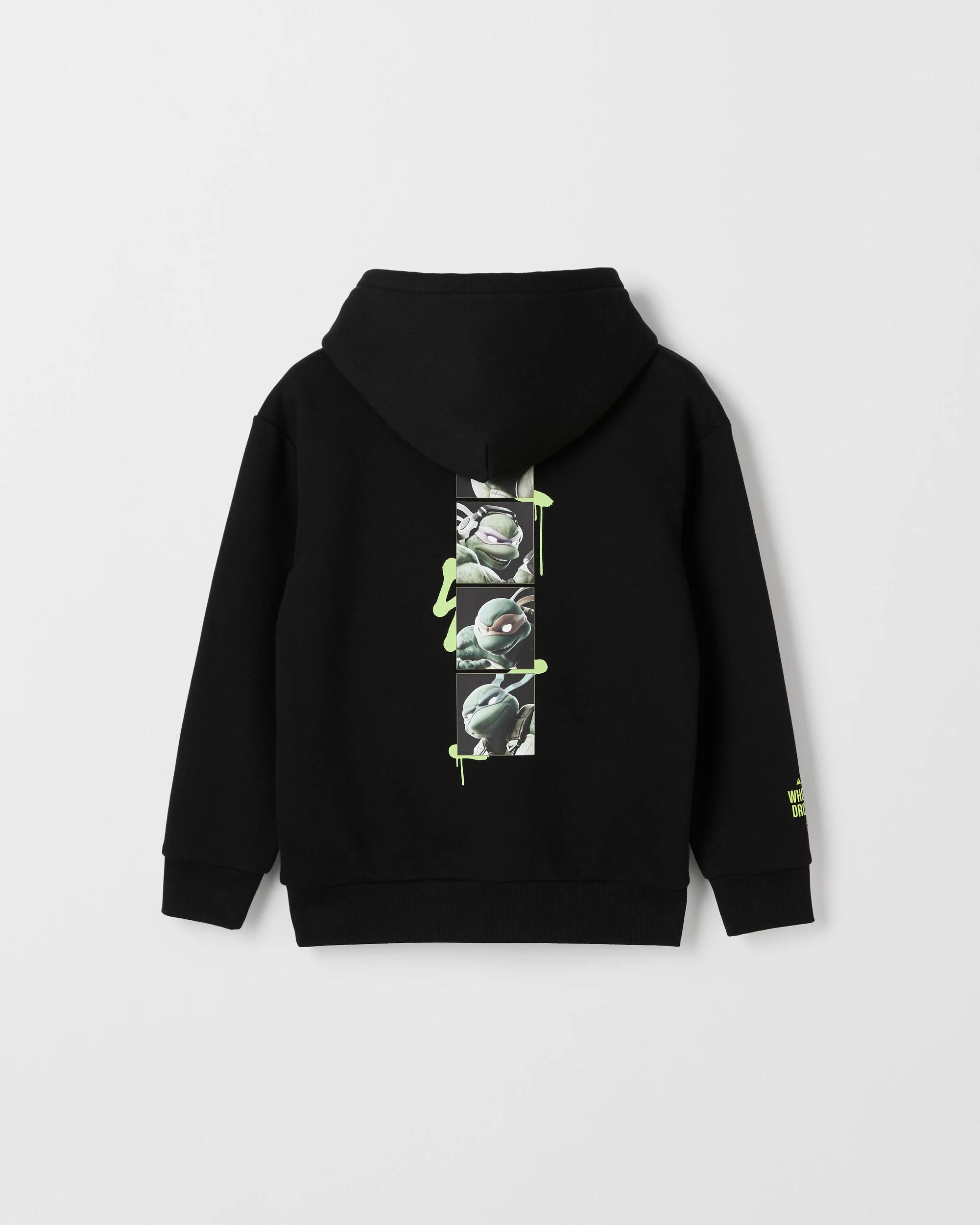 3 Teenage Mutant Ninja Turtles/Fortnite Australian Cotton Blend Popover Hoodie BLACK, 3 of 3