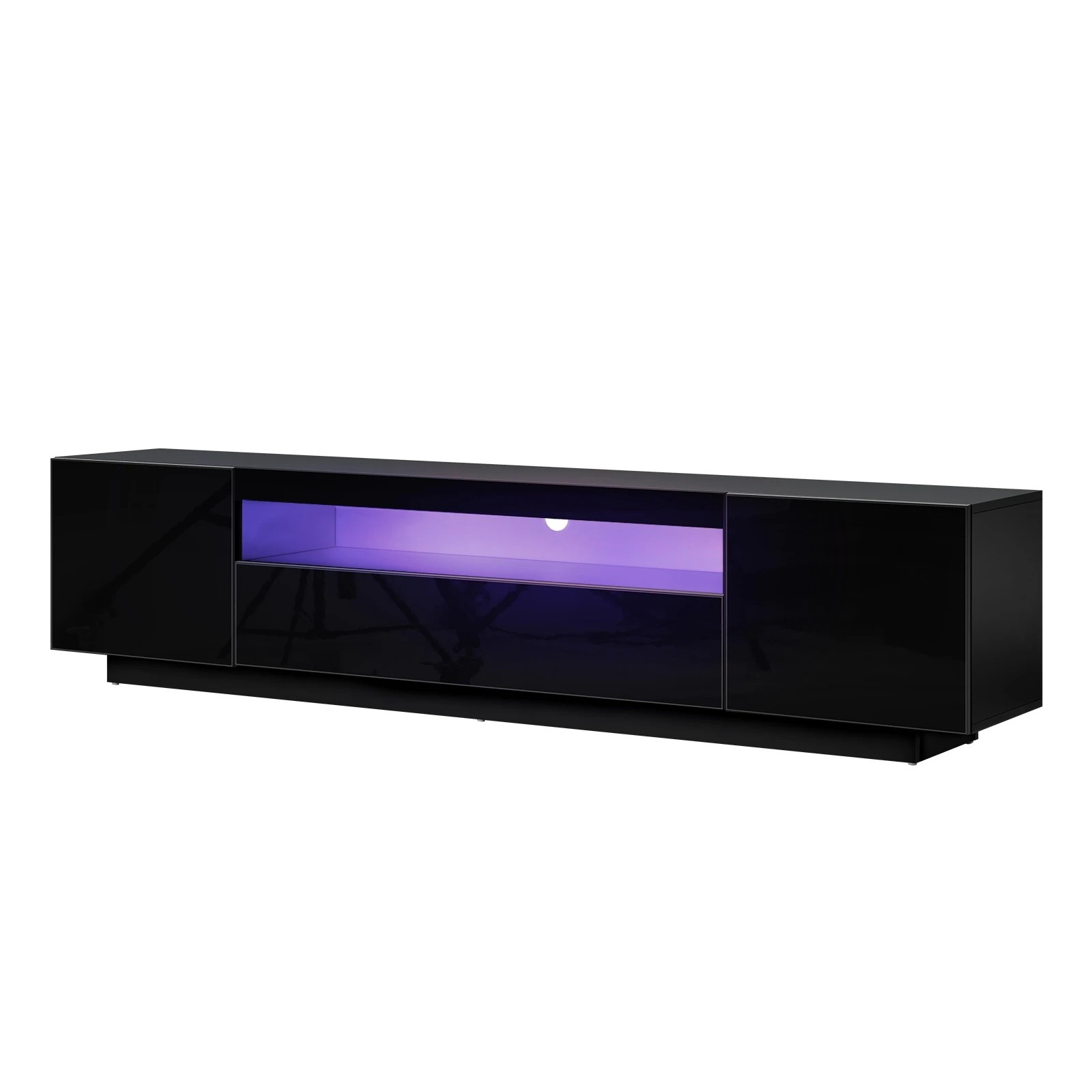 1 Oikiture Entertainment Unit Hight Gloss Rgb Led 180cm
 - Black, 1 of 8