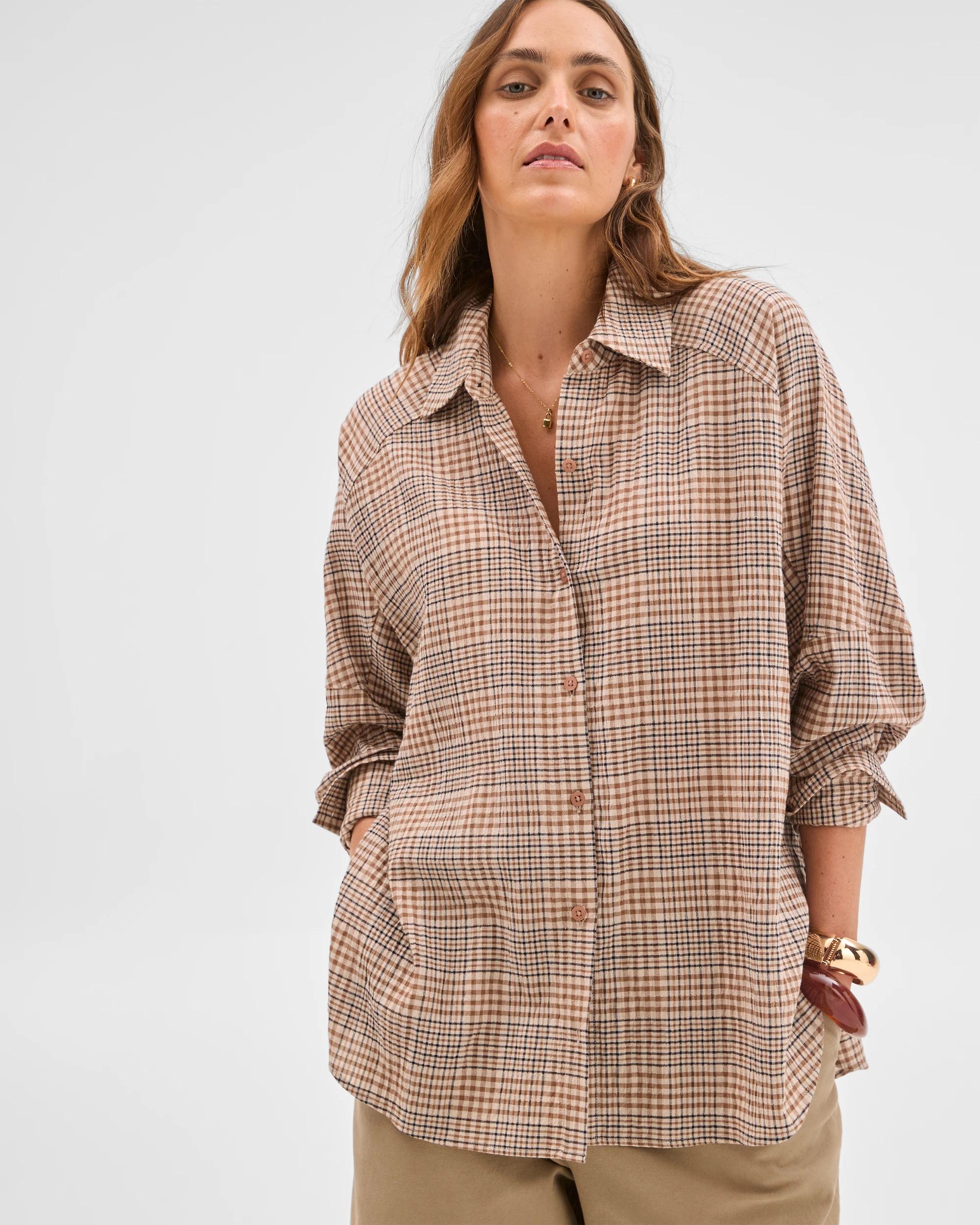 2 Target Woman Australian Cotton Check Shirt PARTRIDGE CHECK, 2 of 7