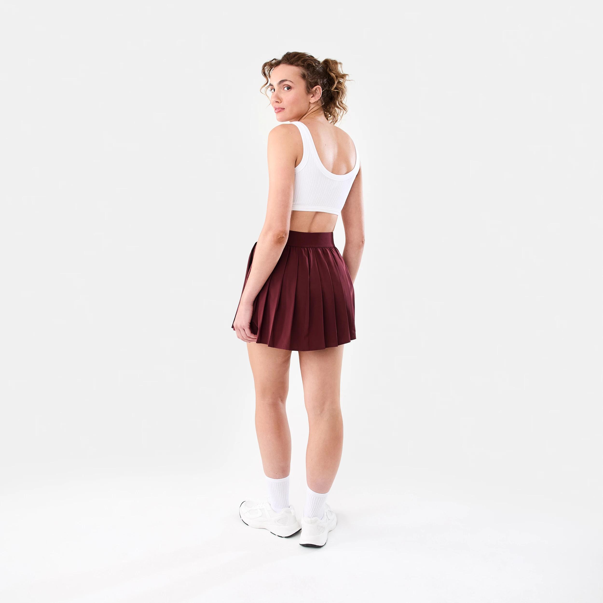 4 Active Womens Pleated Skort BURGUNDY CHERRY, 4 of 8