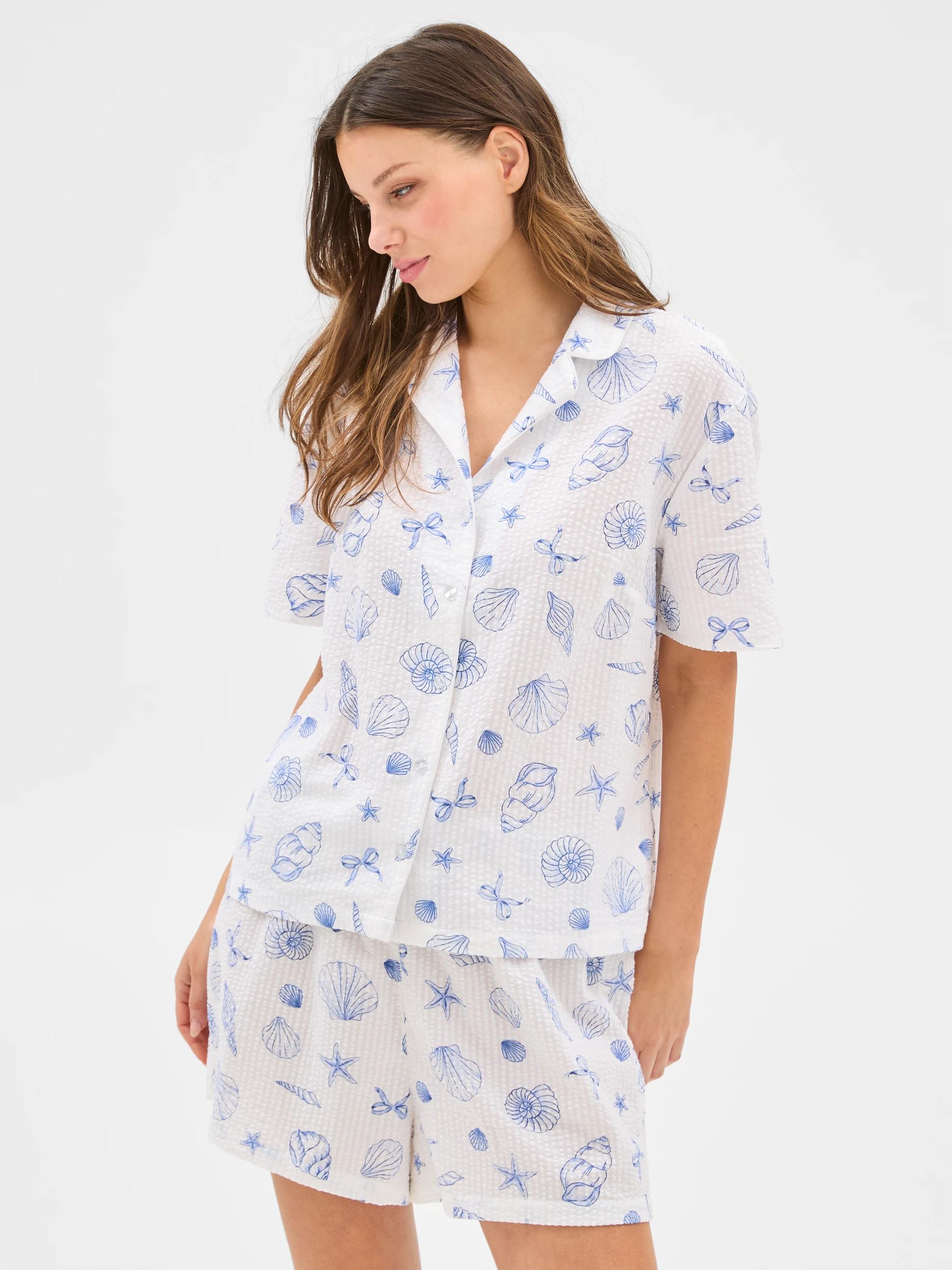 2 Target Womens Seersucker Print Short Pyjama Set SHELL, 2 of 6
