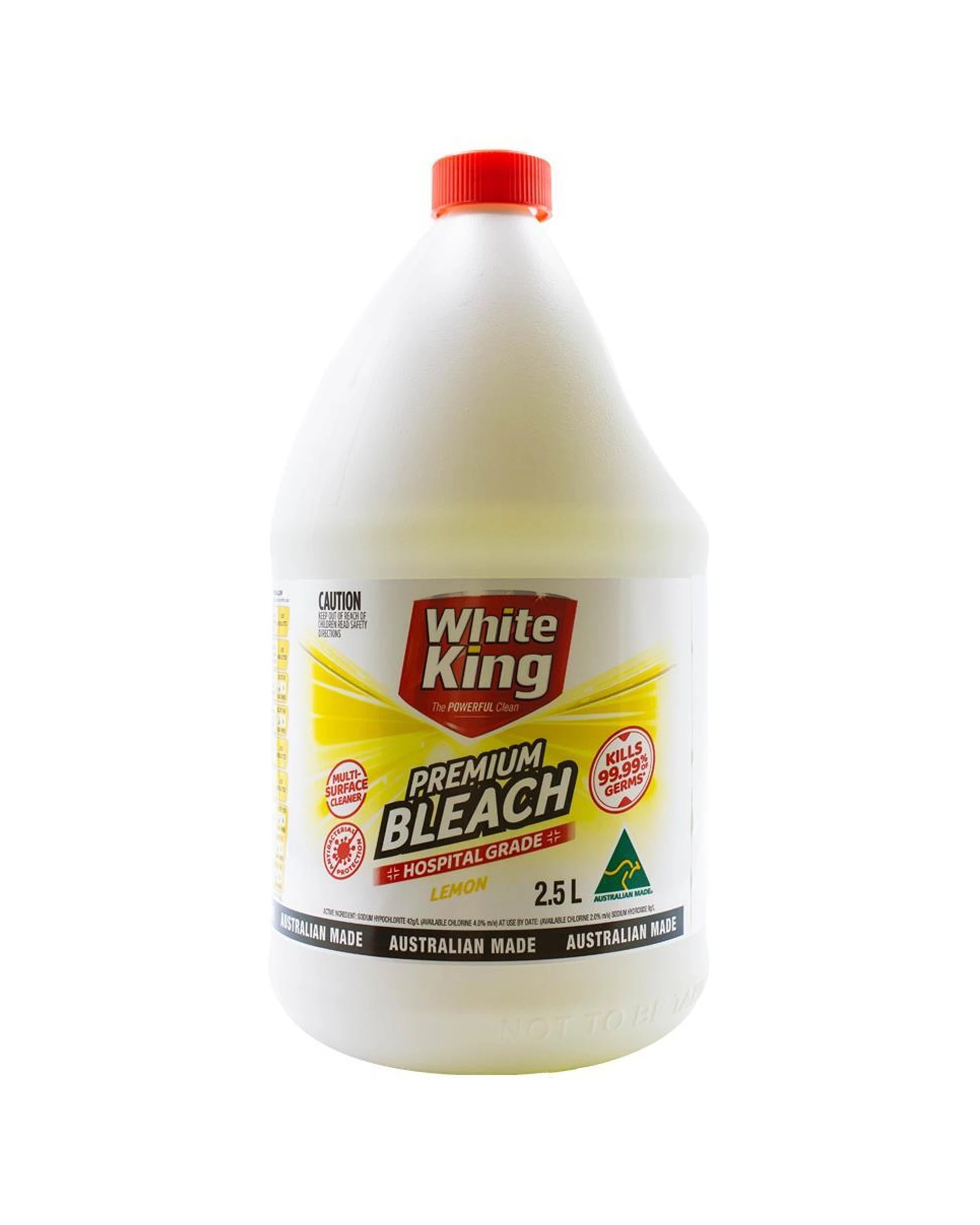 2 White King 8PK Premium Multi Purpose Liquid Bleach Cleaner 2.5L Lemon - White, 2 of 4