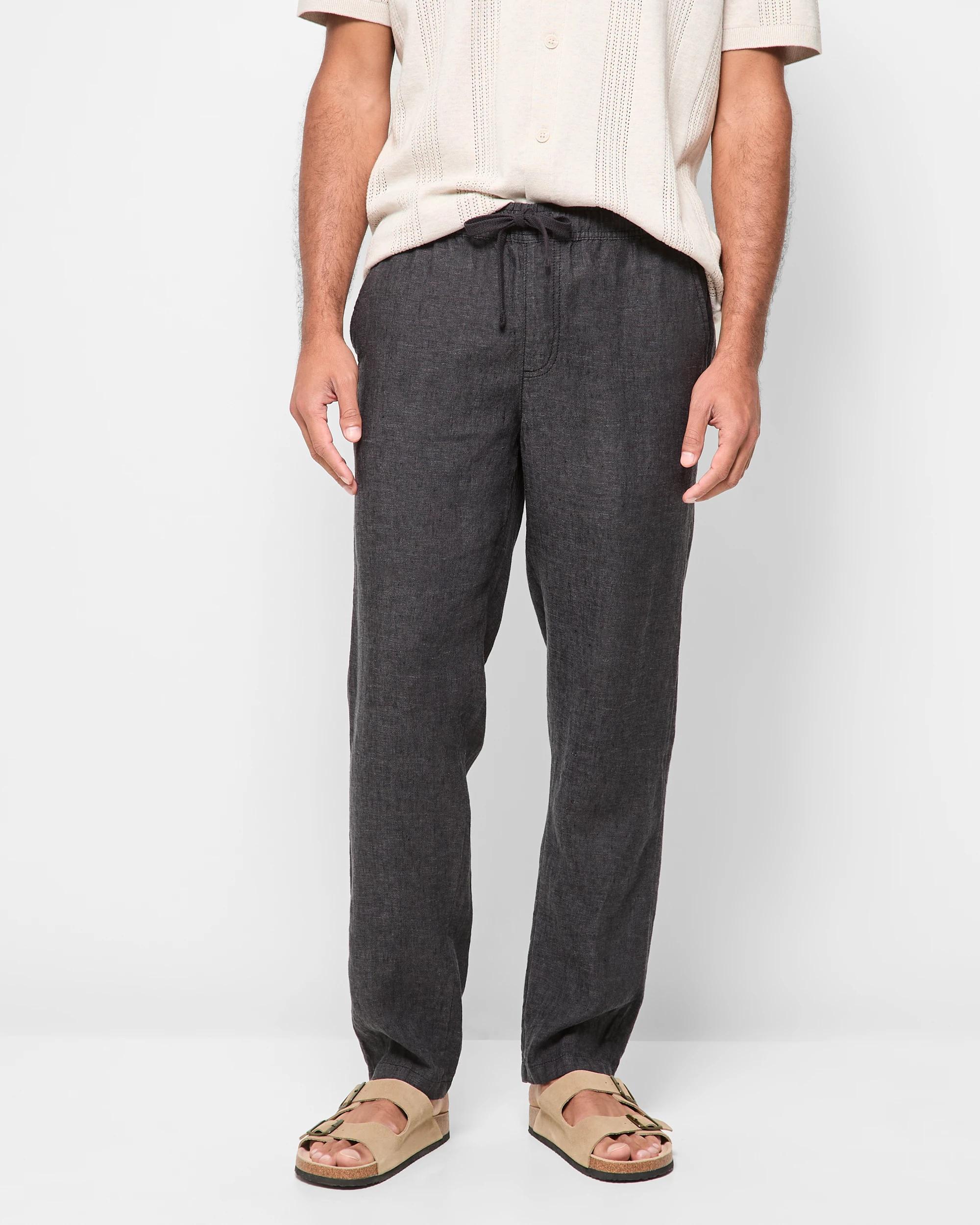 1 Target European Linen Pants BLACK, 1 of 5