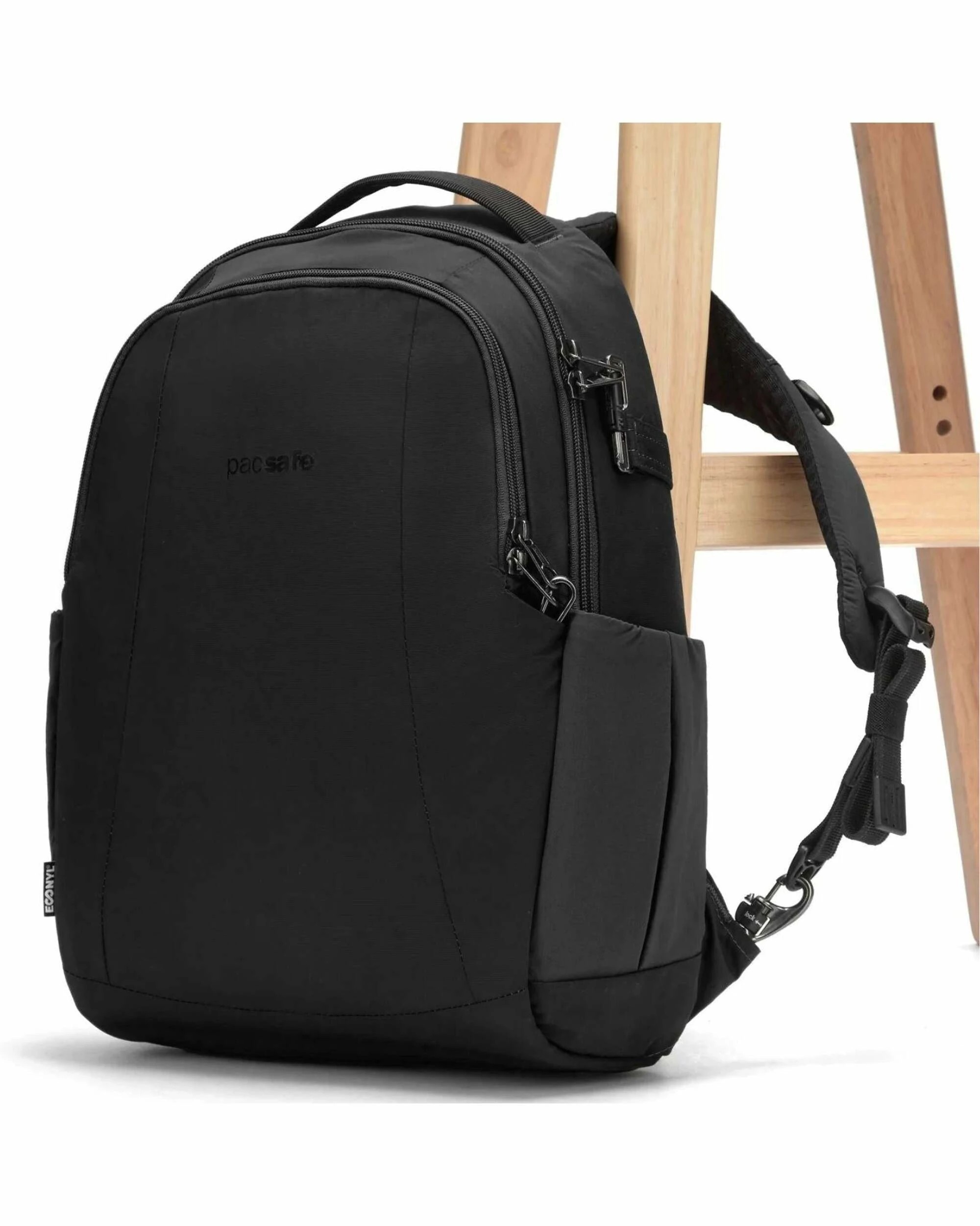 2 PacSafe Metrosafe LS350 Anti-Theft ECONYL Backpack - 15L - Black - Black, 2 of 5