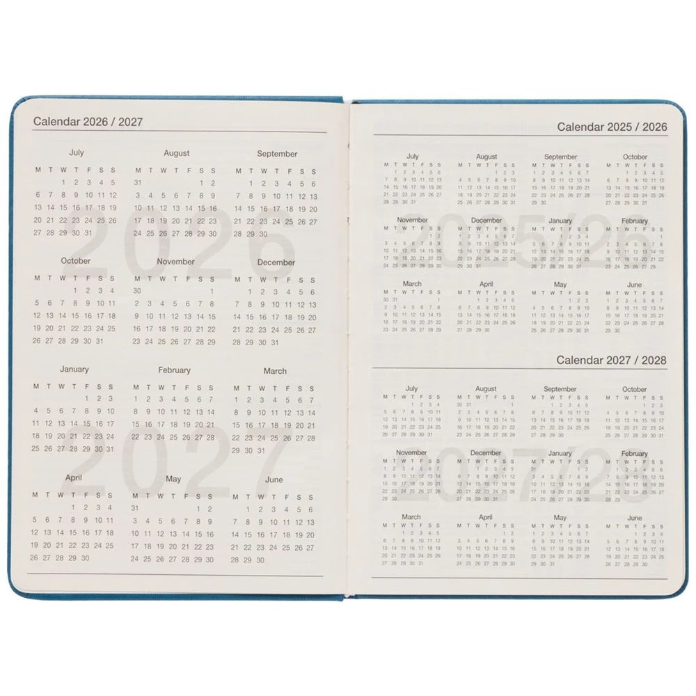 3 J.Burrows A5 Week to View PU FY26/27 Diary Blue, 3 of 6