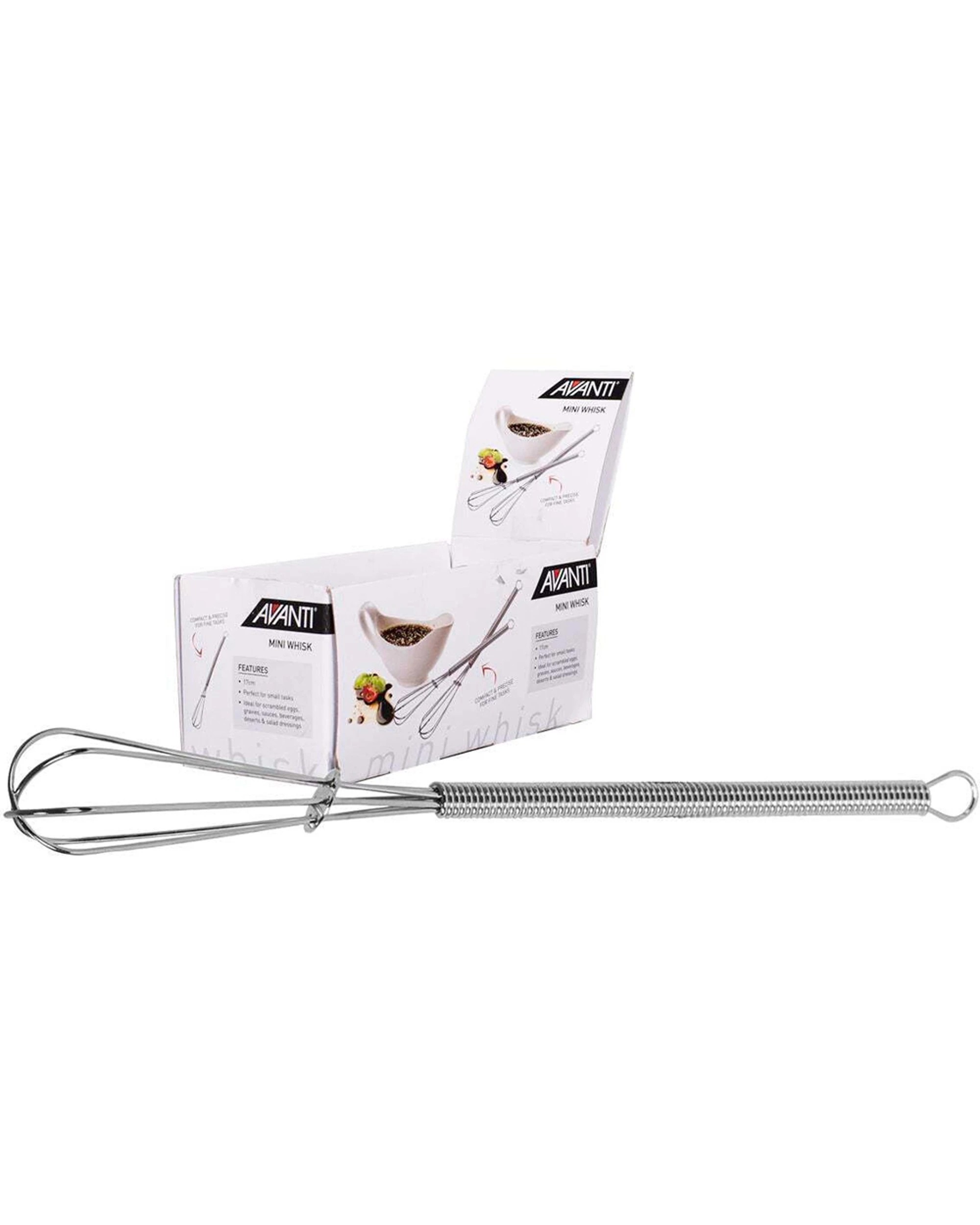 1 Avanti 18cm Mini Whisk Stainless Steel Compact Kitchen Utensil With Loop - Silver, 1 of 1